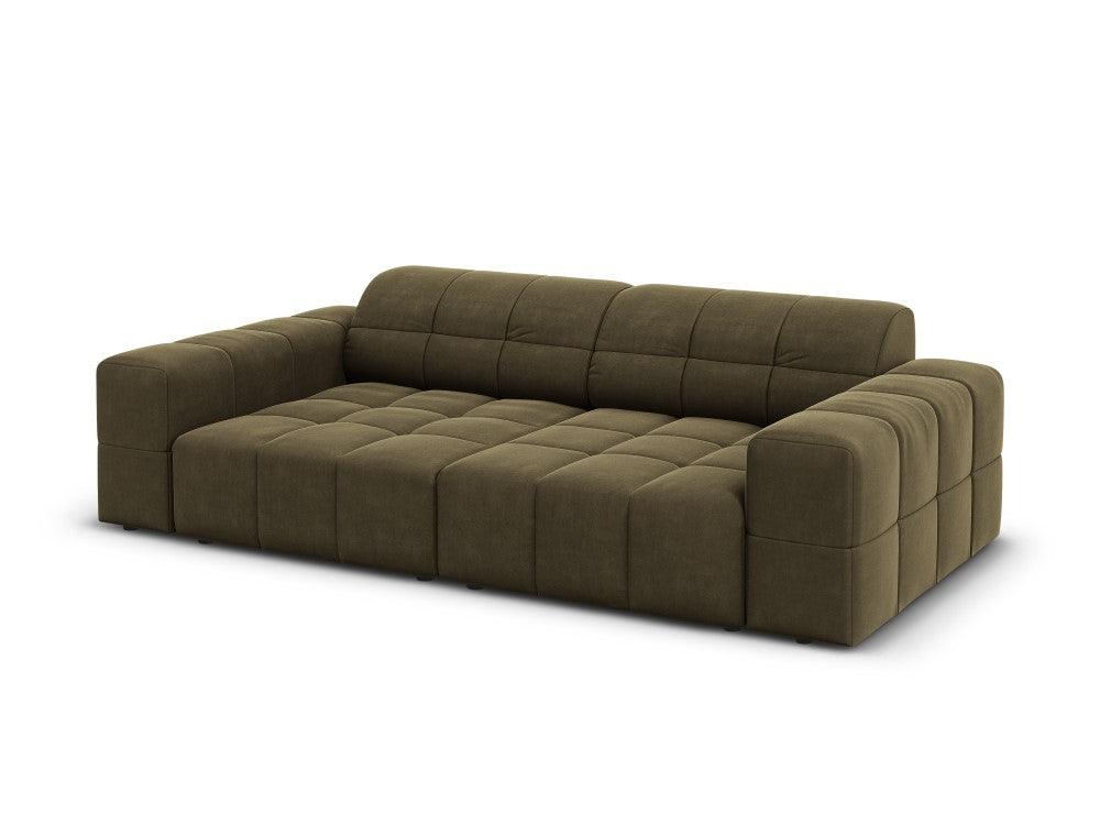 Sofa aksamitna 3-osobowa CHICAGO oliwkowy Cosmopolitan Design Eye on Design