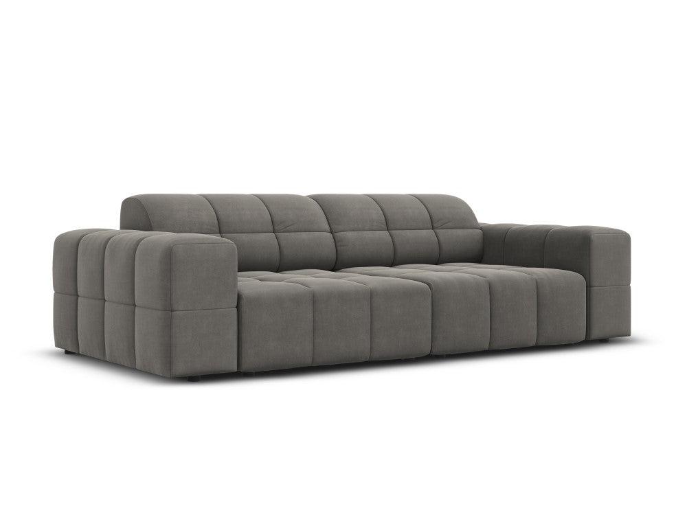 Sofa aksamitna 3-osobowa CHICAGO szary Cosmopolitan Design Eye on Design