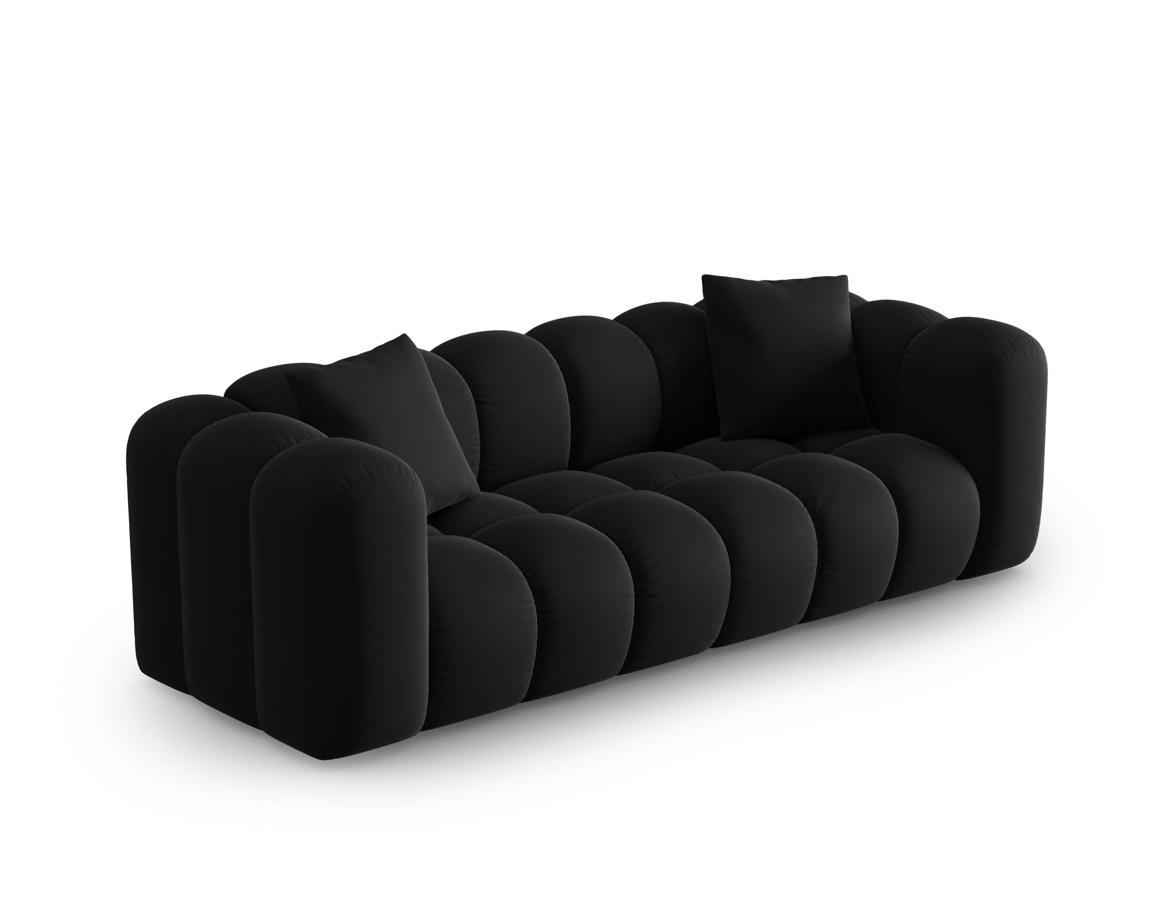 Sofa aksamitna 3-osobowa HALLEY czarny Windsor & Co Eye on Design