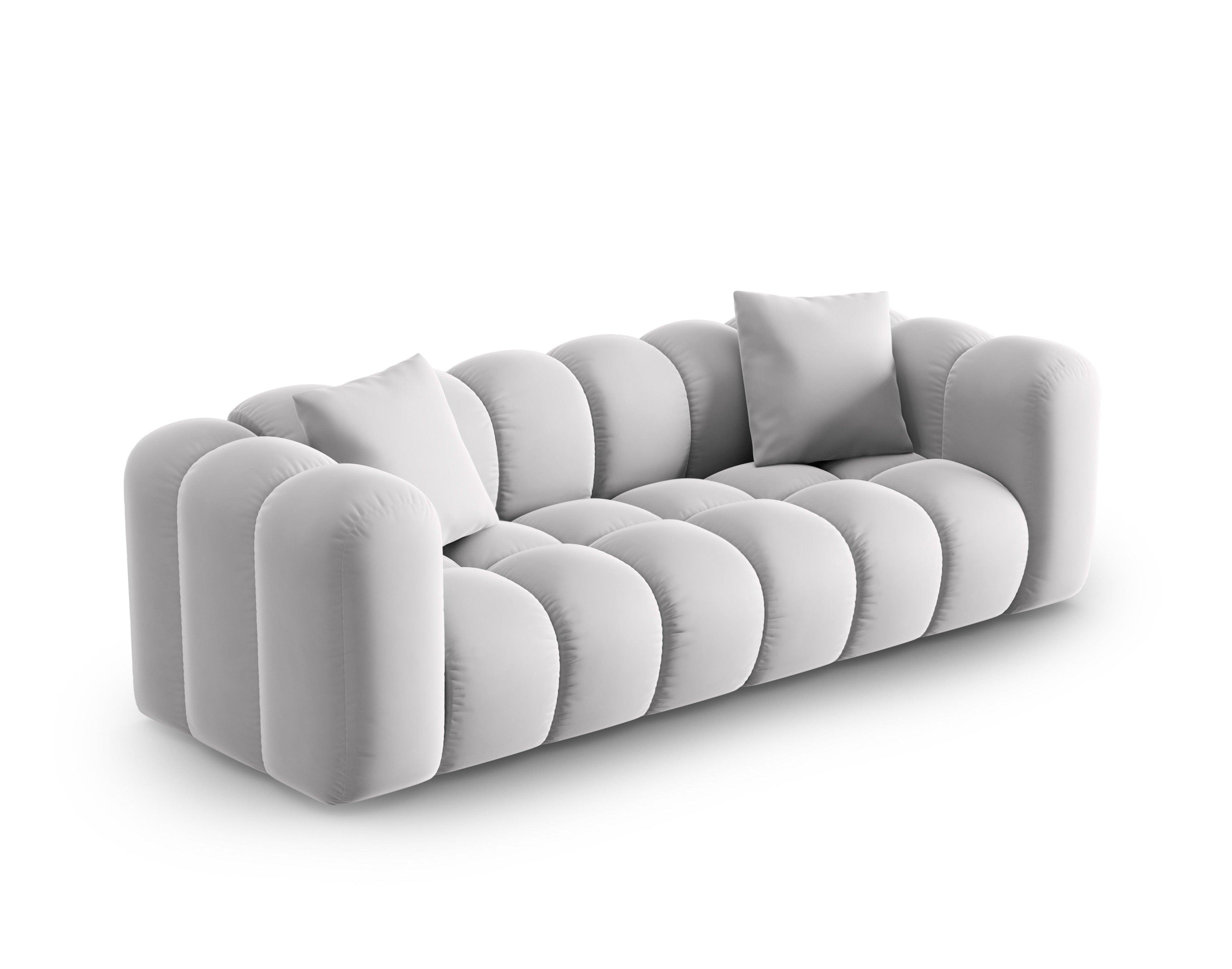Sofa aksamitna 3-osobowa HALLEY srebrny Windsor & Co Eye on Design