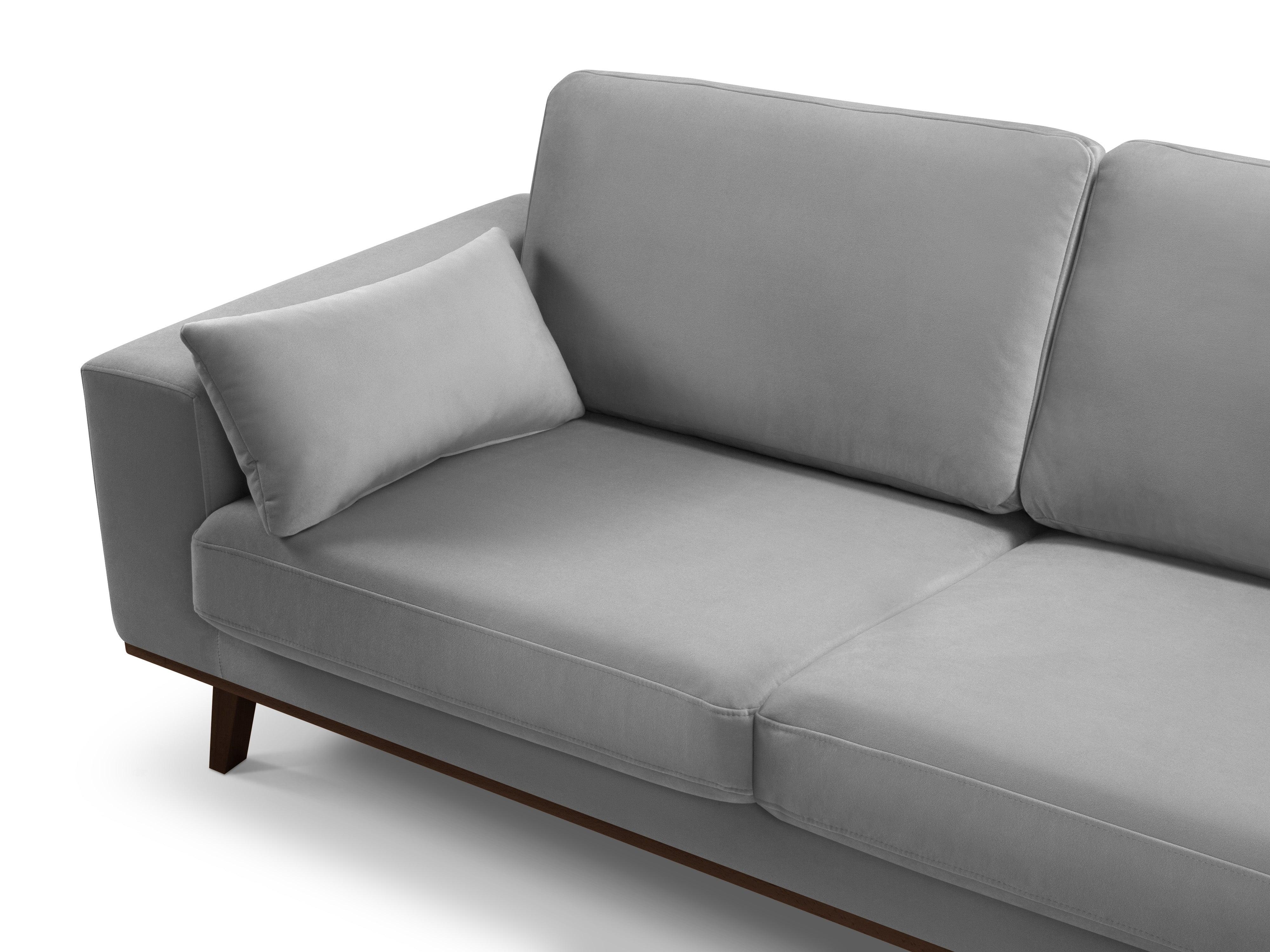Sofa aksamitna 3-osobowa HEBE szary Mazzini Sofas Eye on Design