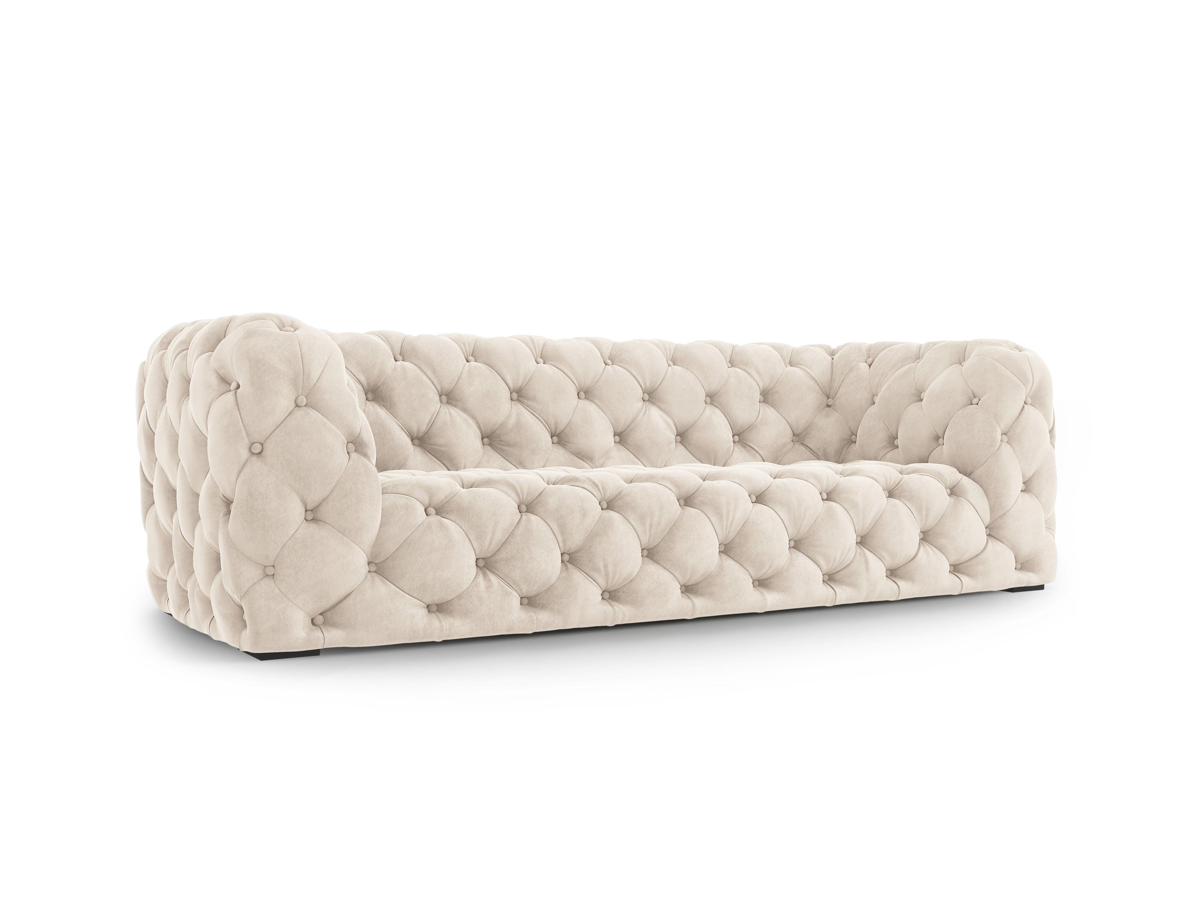 Sofa aksamitna 3-osobowa LOGE jasnobeżowy Windsor & Co Eye on Design
