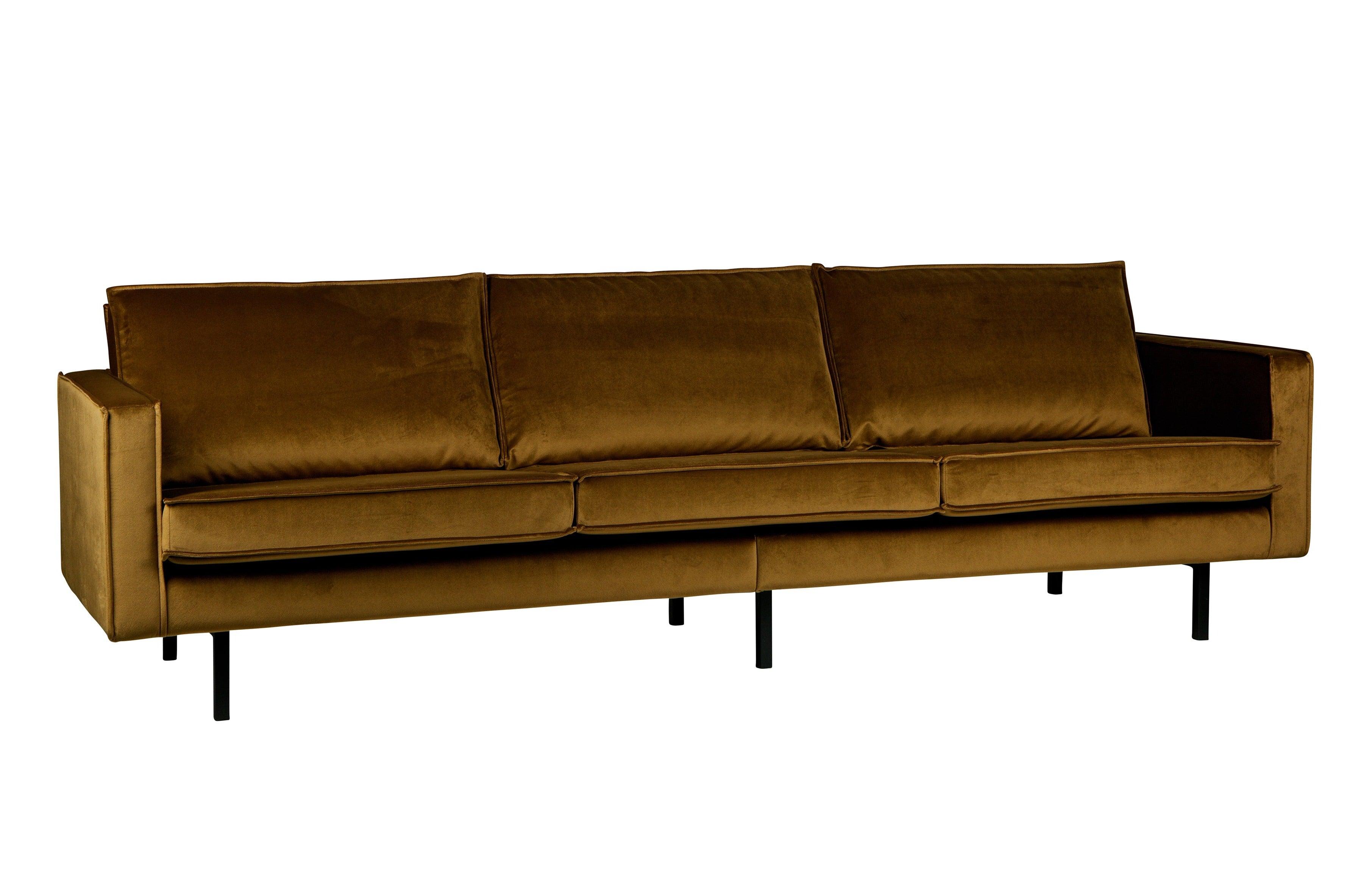 Sofa aksamitna 3-osobowa RODEO miodowy Be Pure Eye on Design