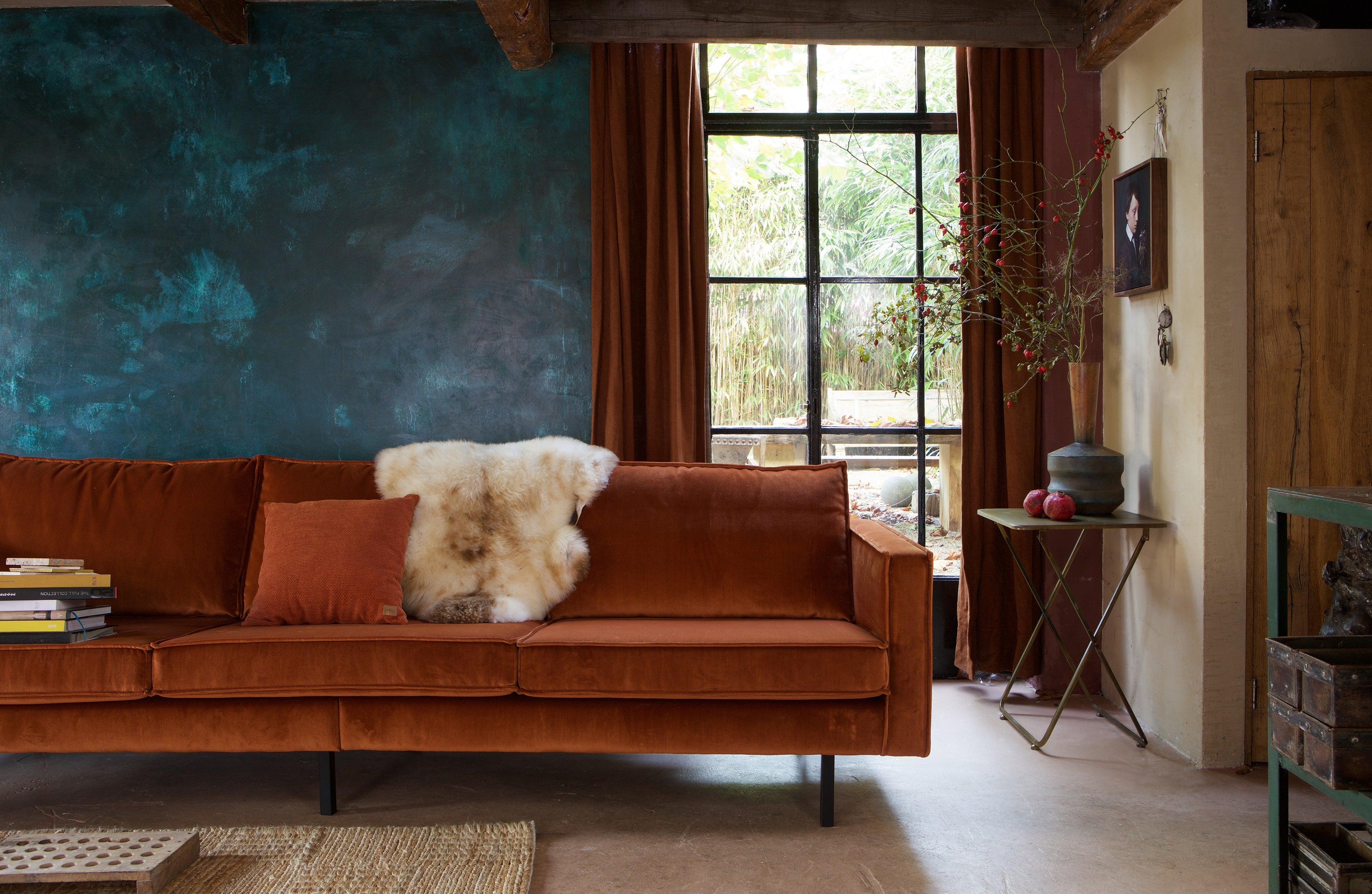 Sofa aksamitna 3-osobowa RODEO rdzawy Be Pure Eye on Design