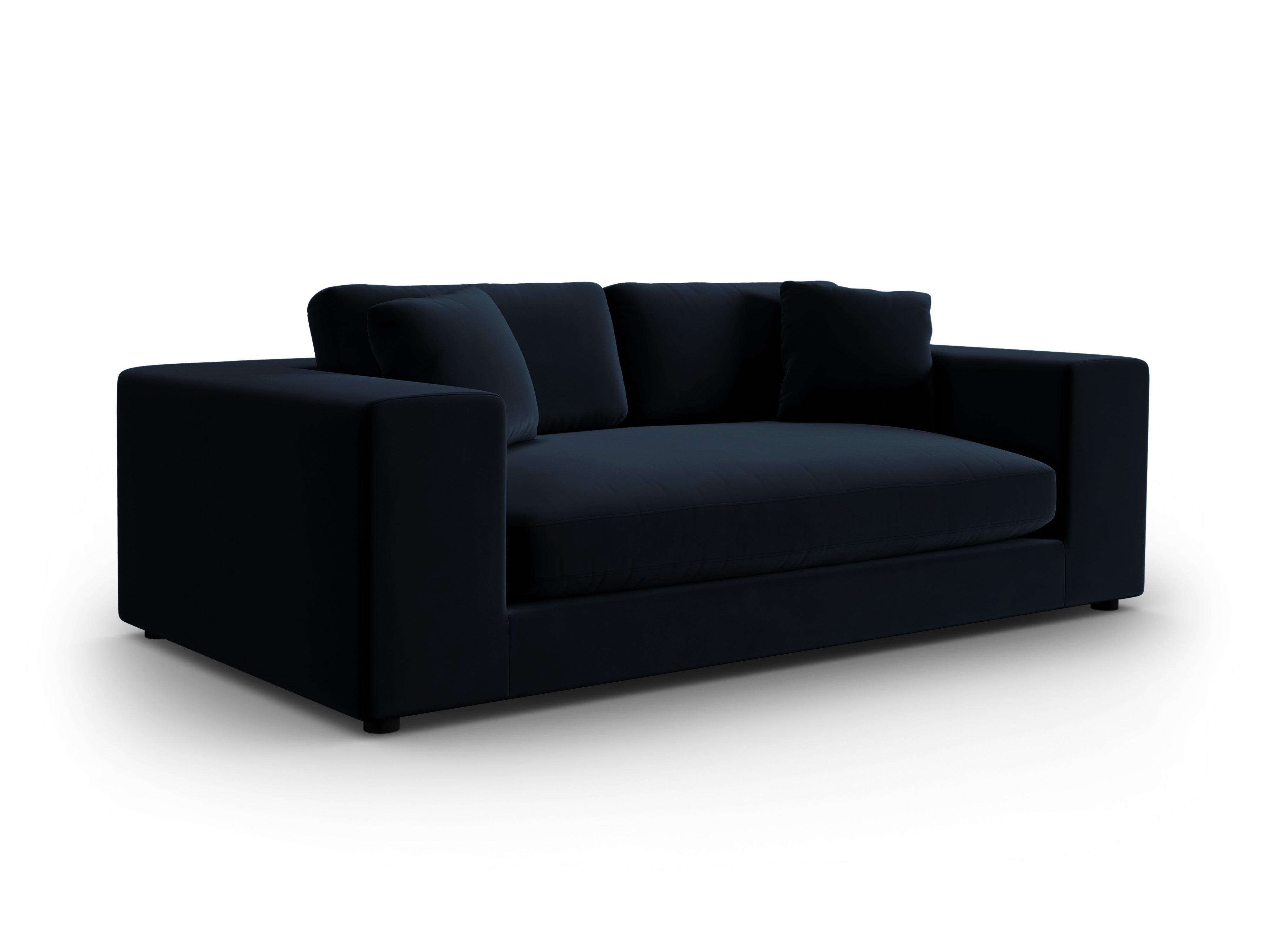 Sofa aksamitna 3-osobowa TENDANCE granatowy – CXL by Christian Lacroix
