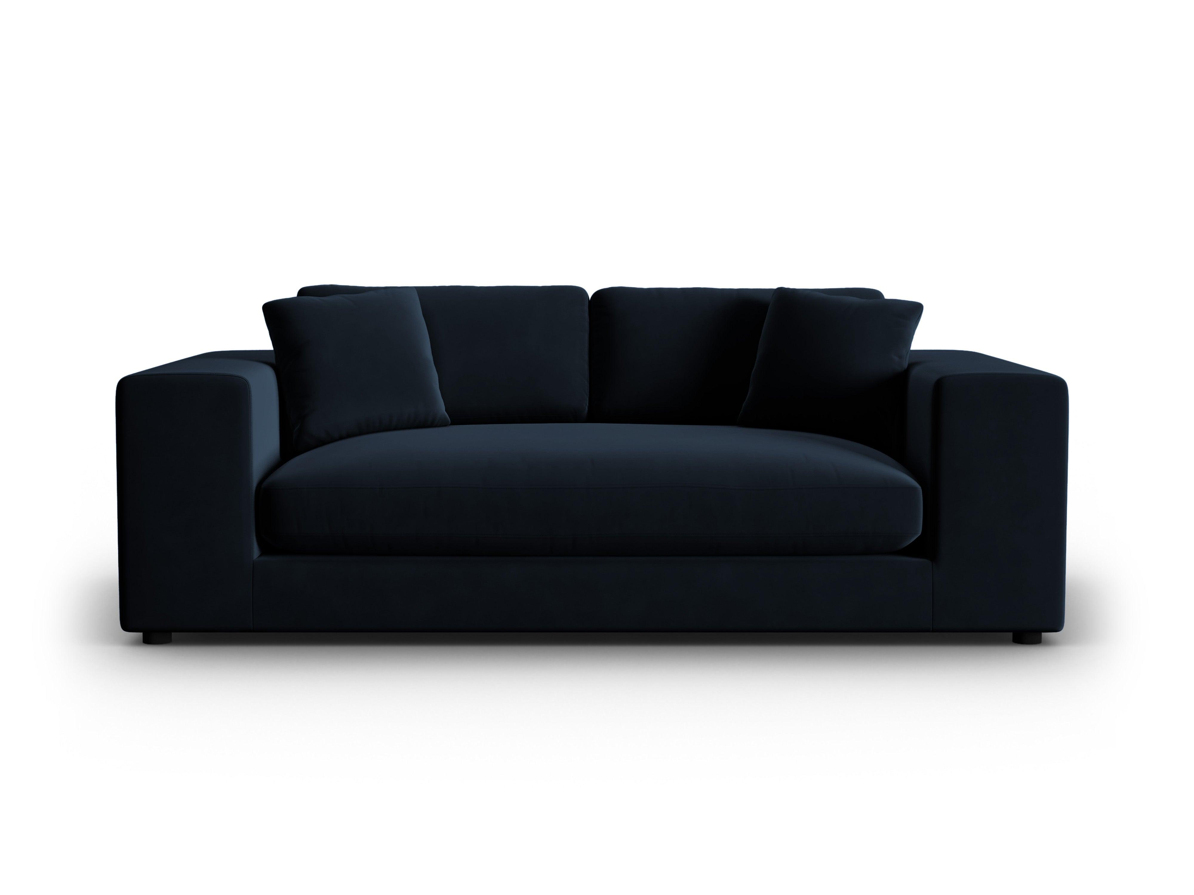 Sofa aksamitna 3-osobowa TENDANCE granatowy – CXL by Christian Lacroix