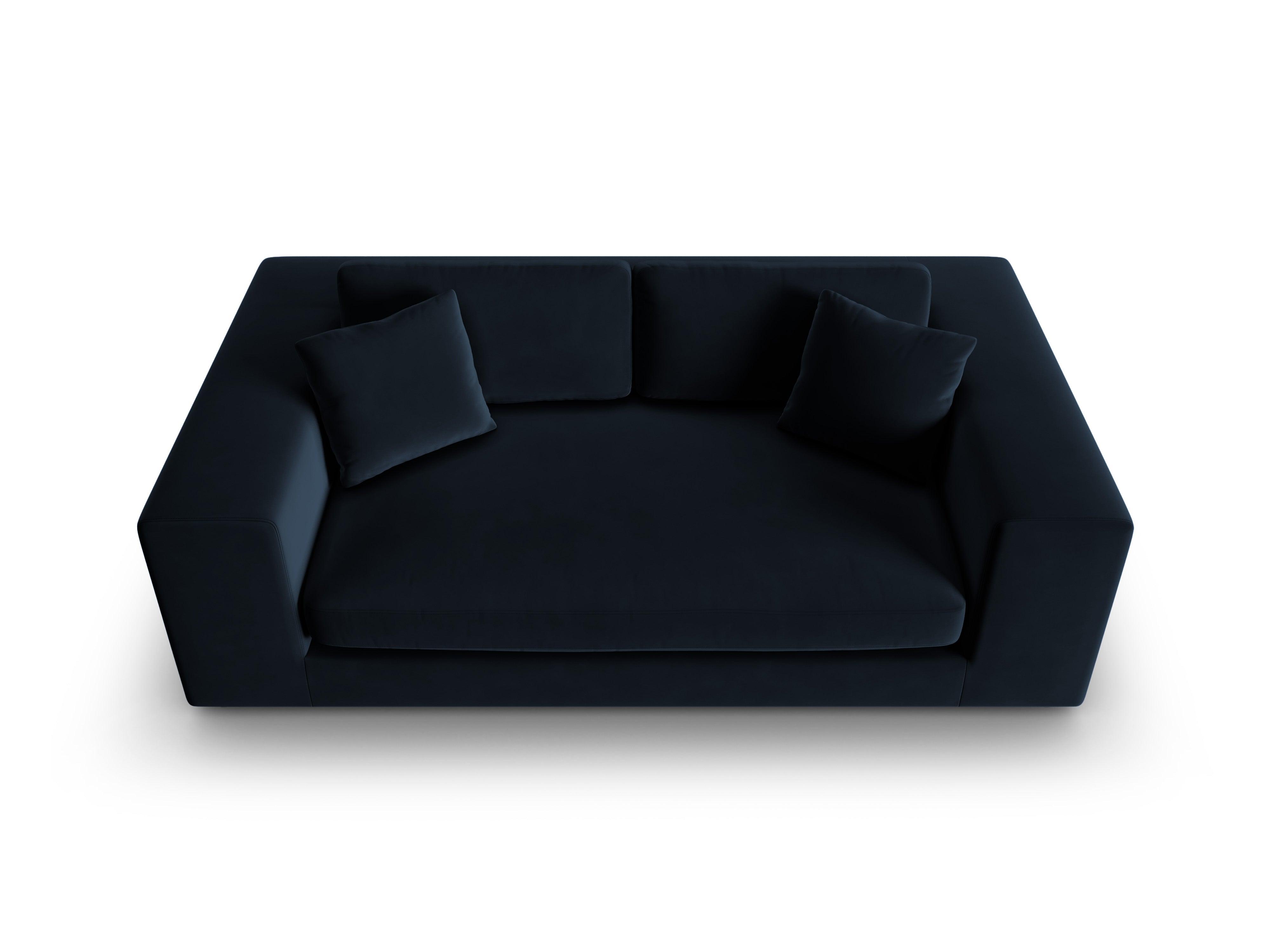 Sofa aksamitna 3-osobowa TENDANCE granatowy – CXL by Christian Lacroix