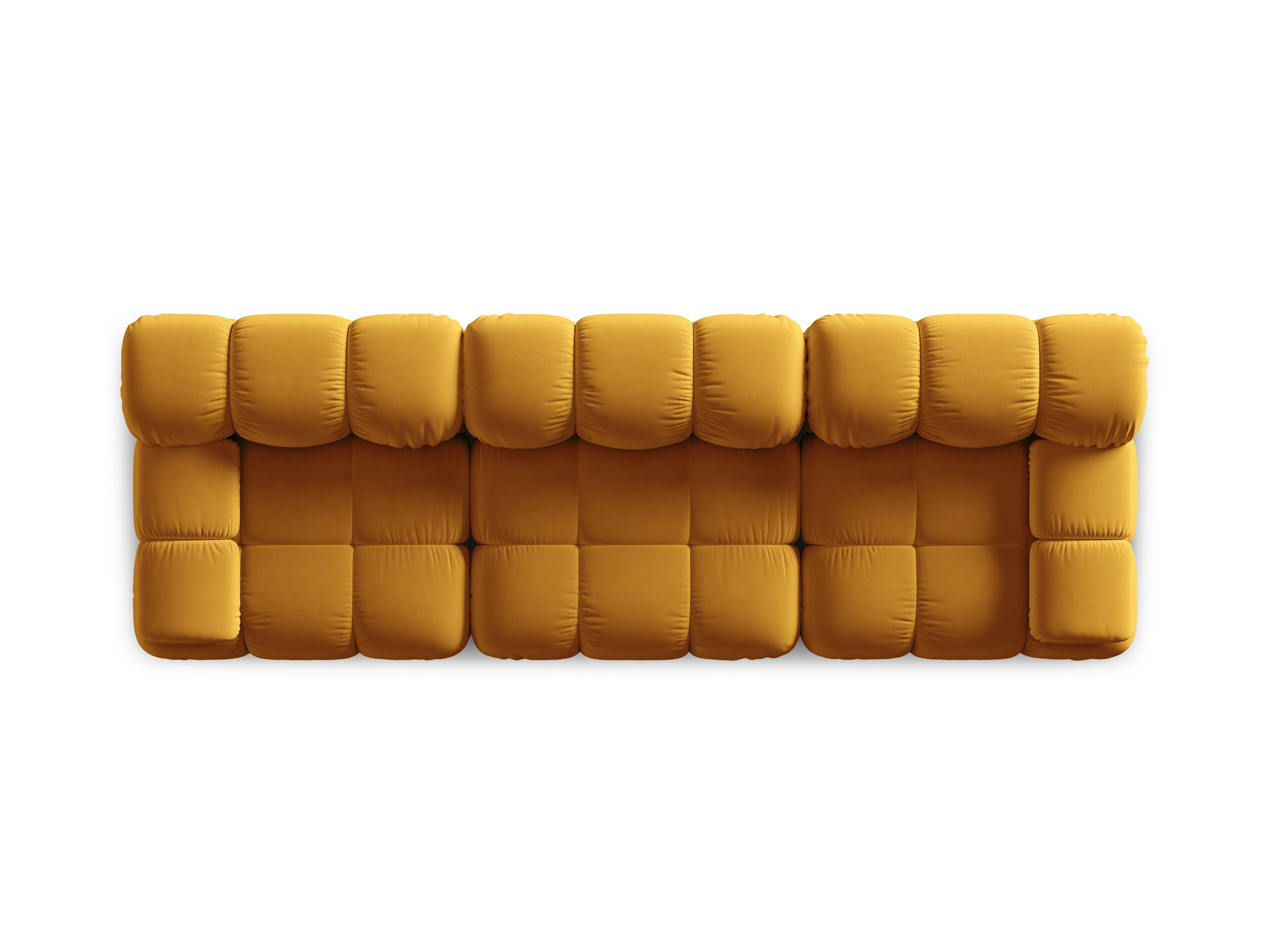 Sofa aksamitna 3-osobowa TROPEA musztardowy Milo Casa Eye on Design