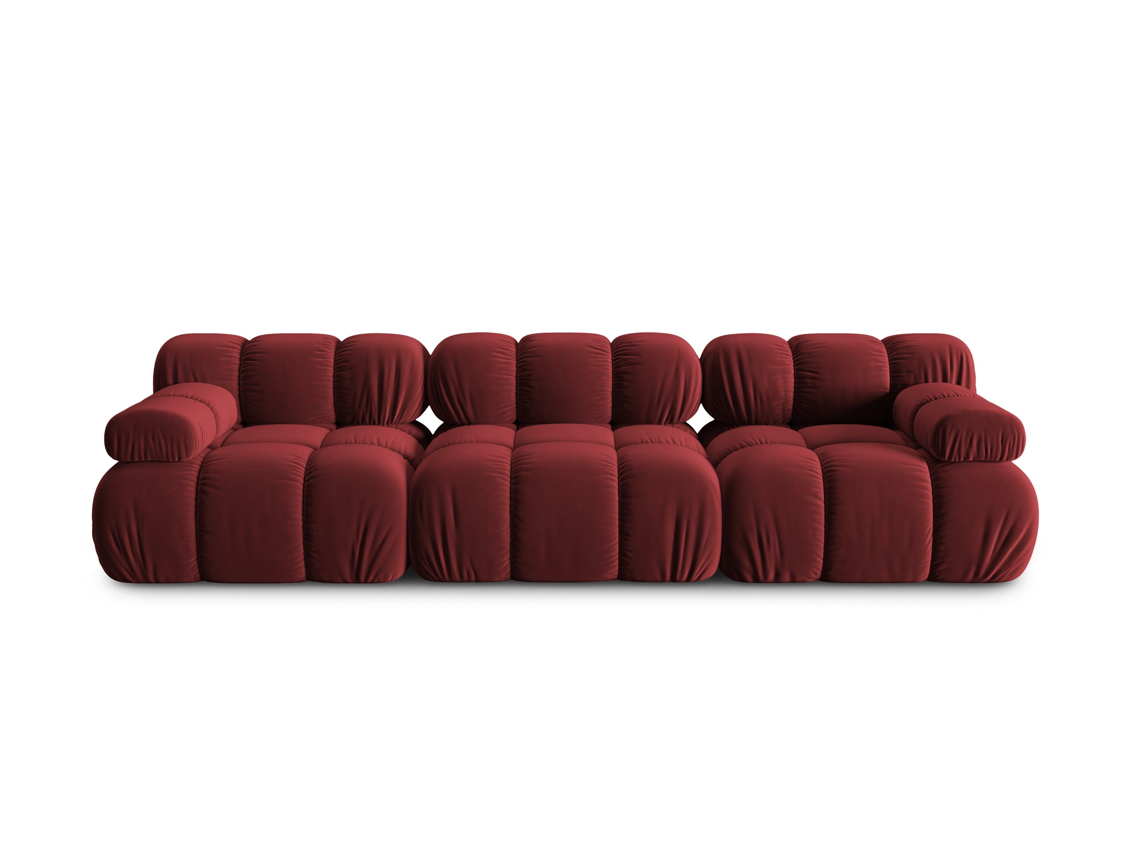 Sofa aksamitna 3-osobowa TROPEA rubinowy Milo Casa Eye on Design
