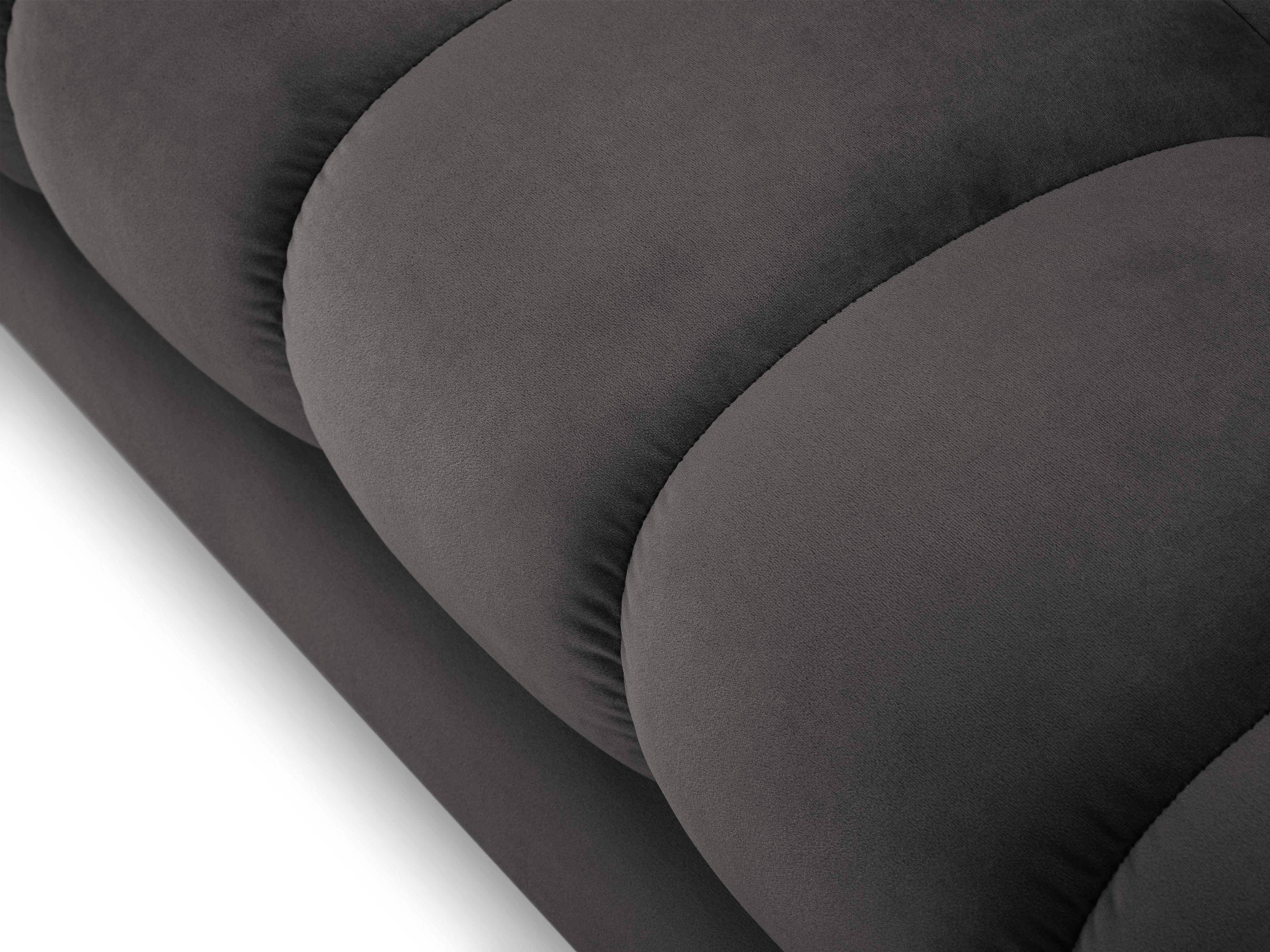 Sofa aksamitna 4-osobowa BALI ciemnoszary z czarną podstawą Cosmopolitan Design Eye on Design