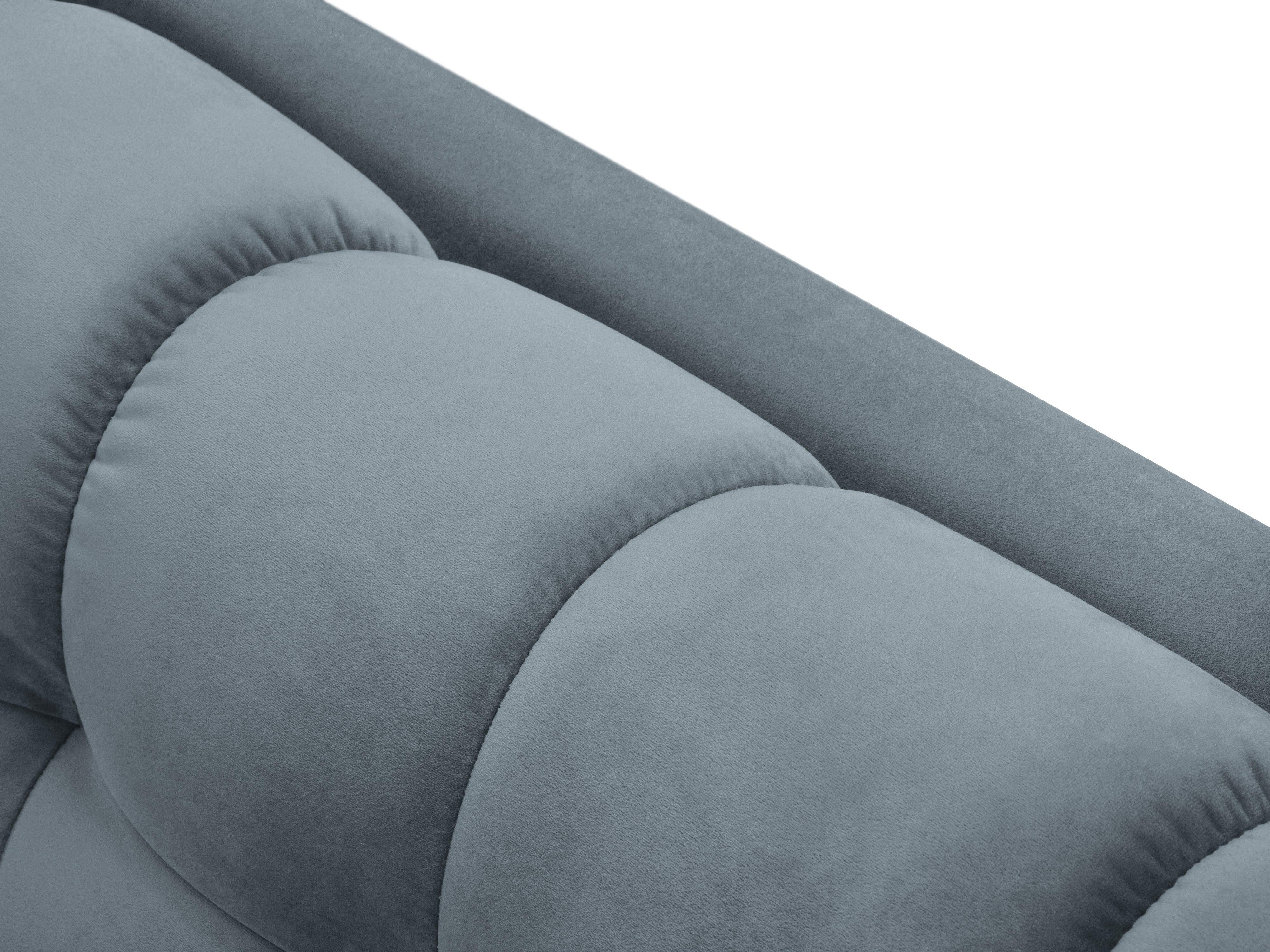 Sofa aksamitna 4-osobowa BALI jasnoniebieski z czarną podstawą Cosmopolitan Design Eye on Design