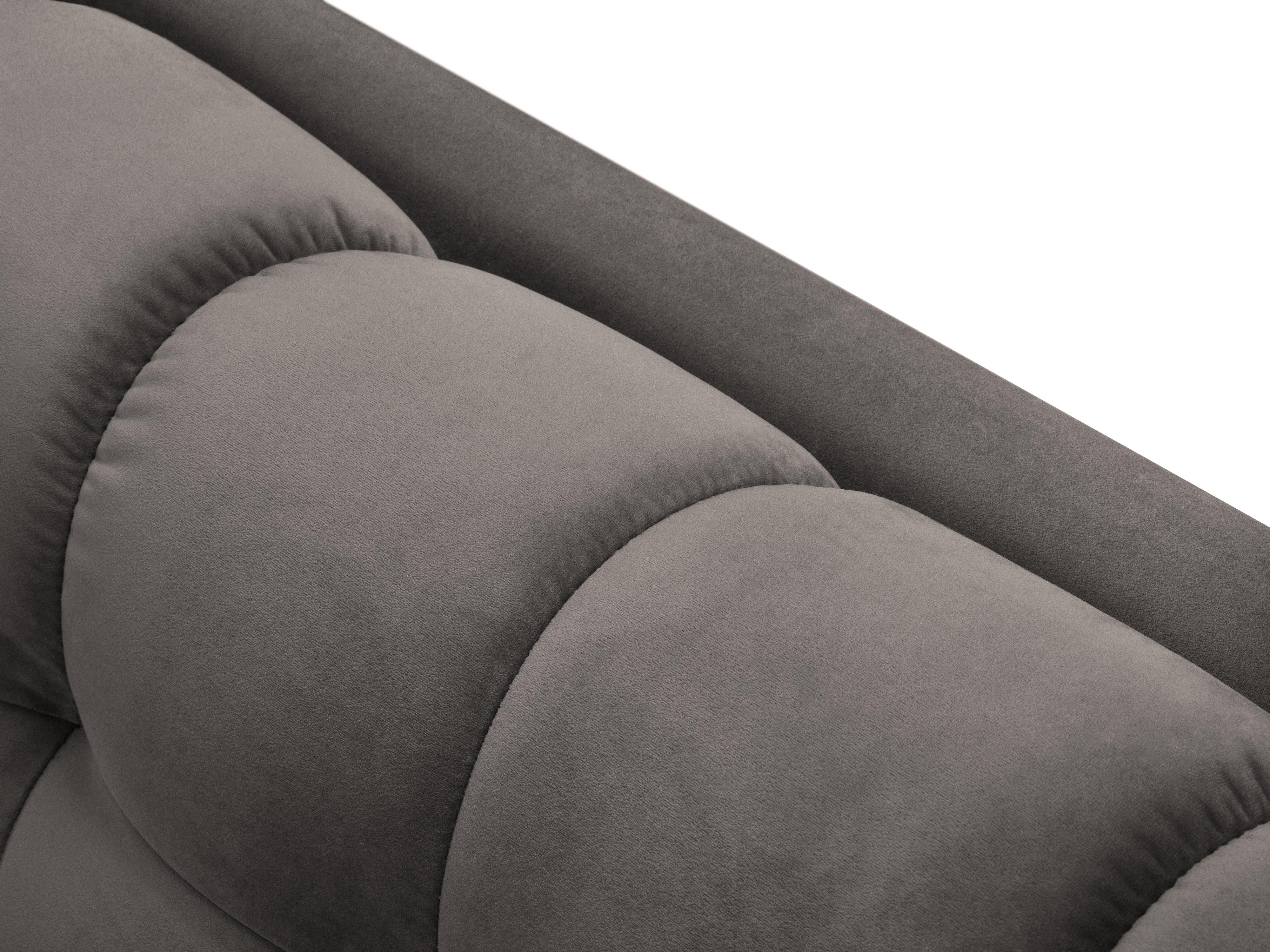 Sofa aksamitna 4-osobowa BALI jasnoszary z czarną podstawą Cosmopolitan Design Eye on Design