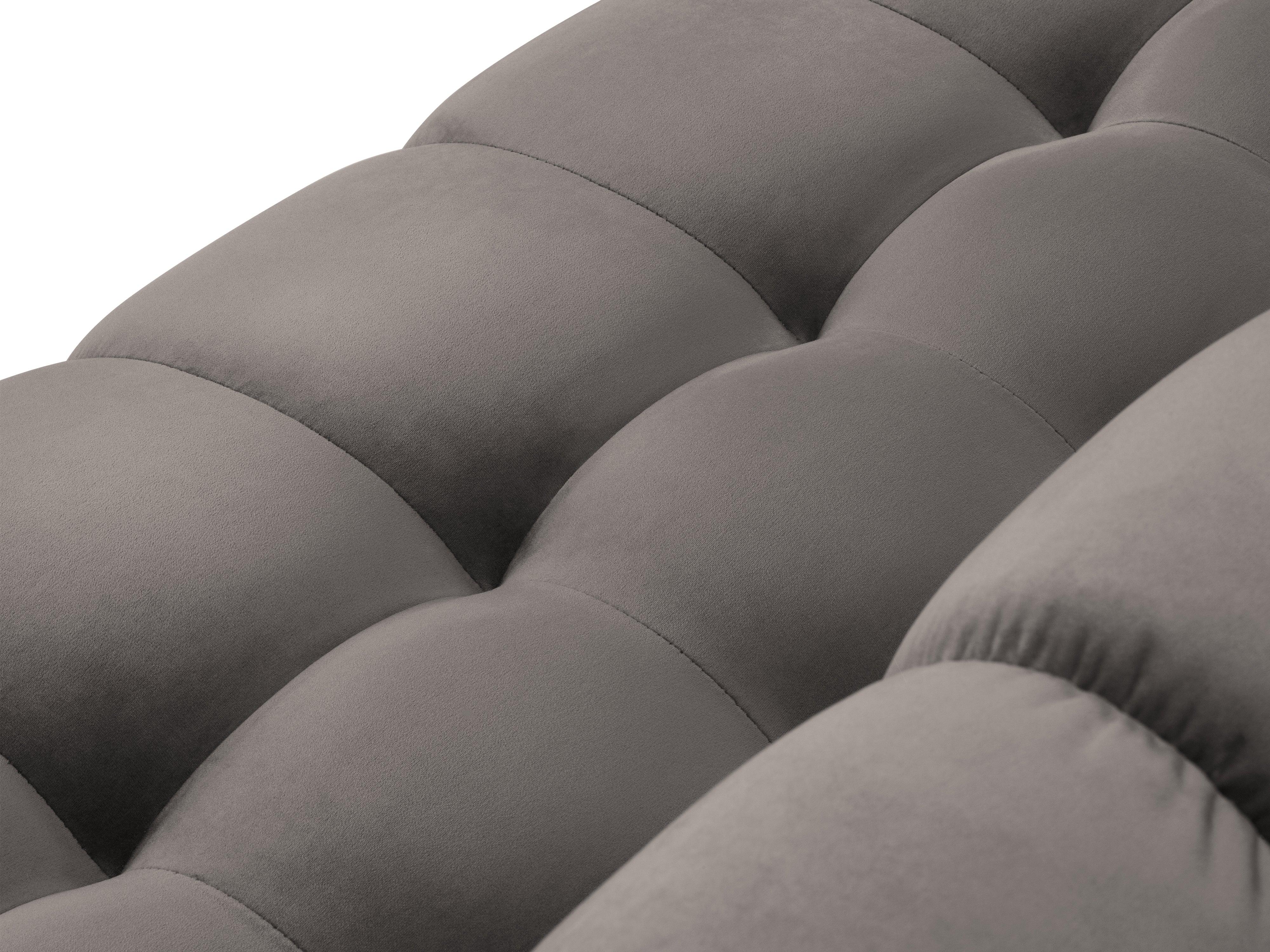 Sofa aksamitna 4-osobowa BALI jasnoszary ze złotą podstawą Cosmopolitan Design Eye on Design