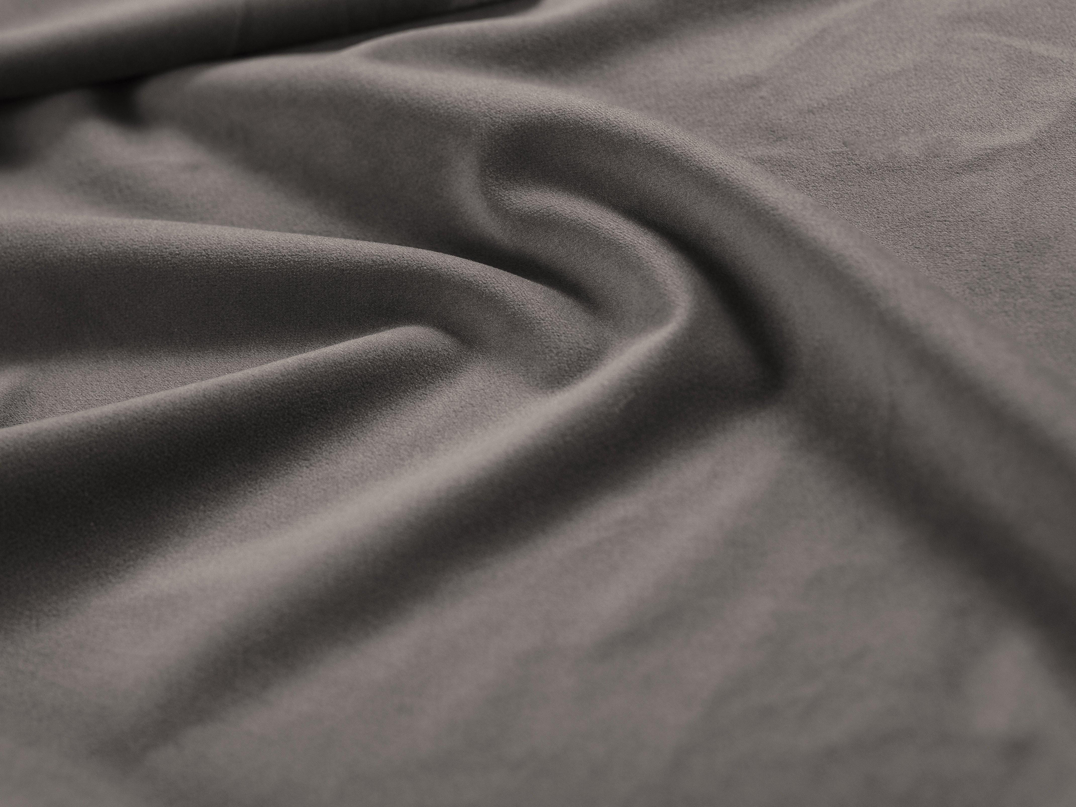 Sofa aksamitna 4-osobowa BALI jasnoszary ze złotą podstawą Cosmopolitan Design Eye on Design