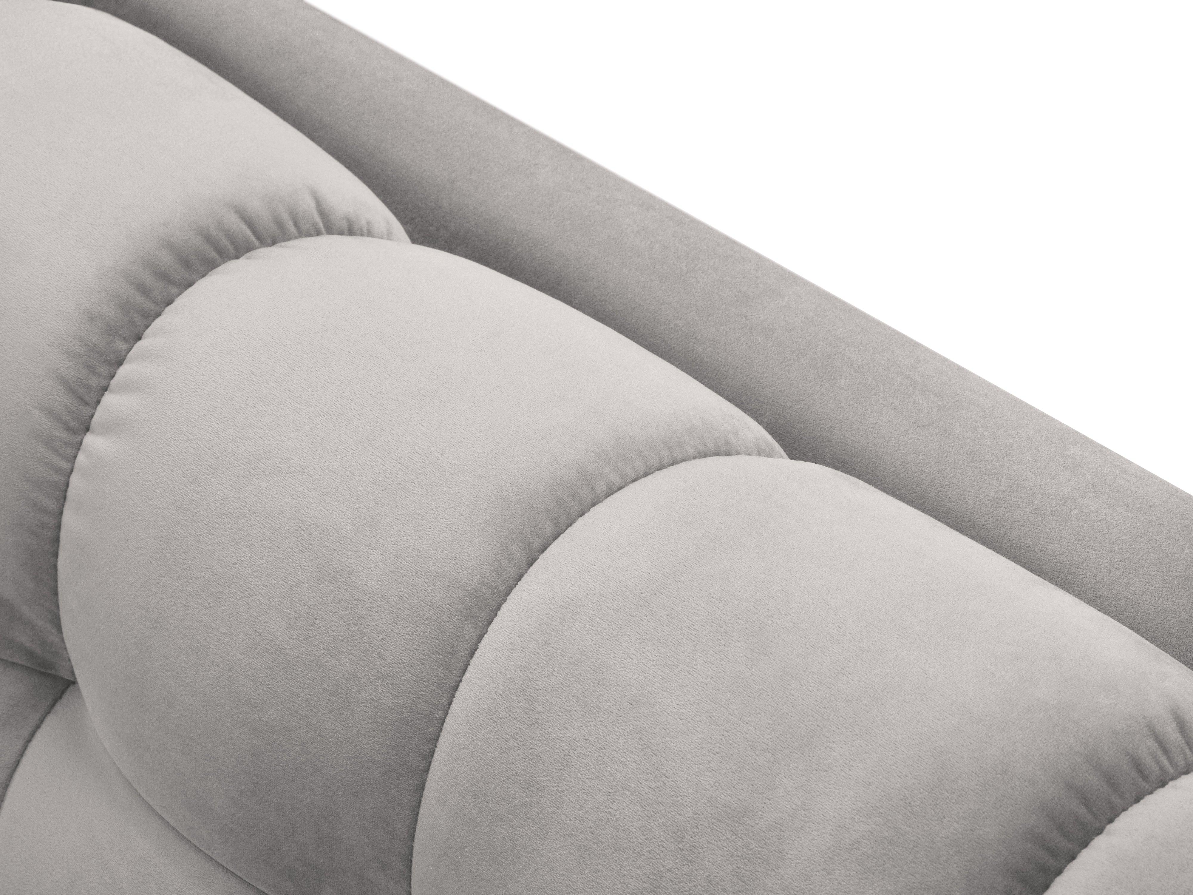 Sofa aksamitna 4-osobowa BALI srebrny z czarną podstawą Cosmopolitan Design Eye on Design