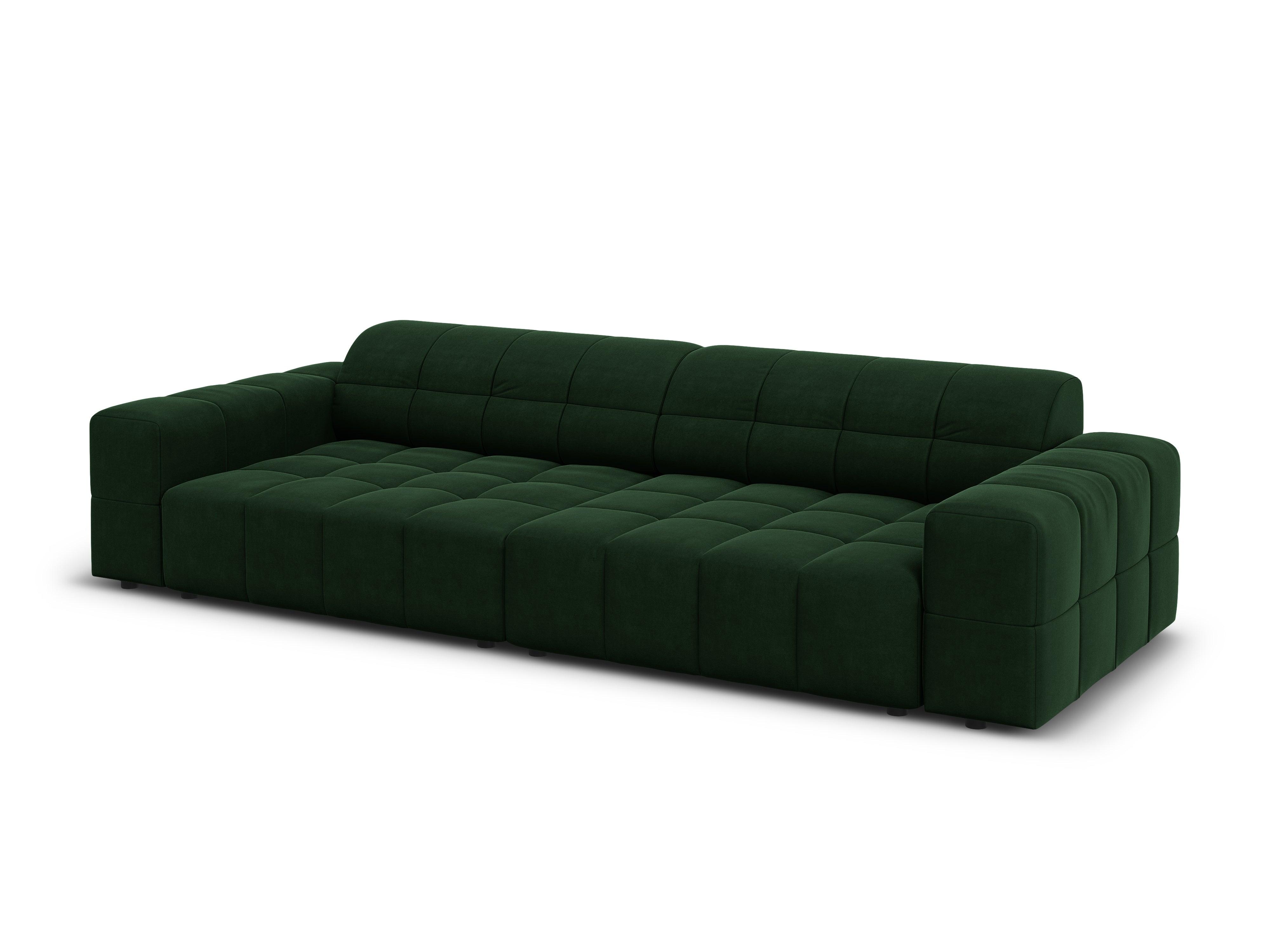 Sofa aksamitna 4-osobowa CHICAGO butelkowa zieleń Cosmopolitan Design Eye on Design