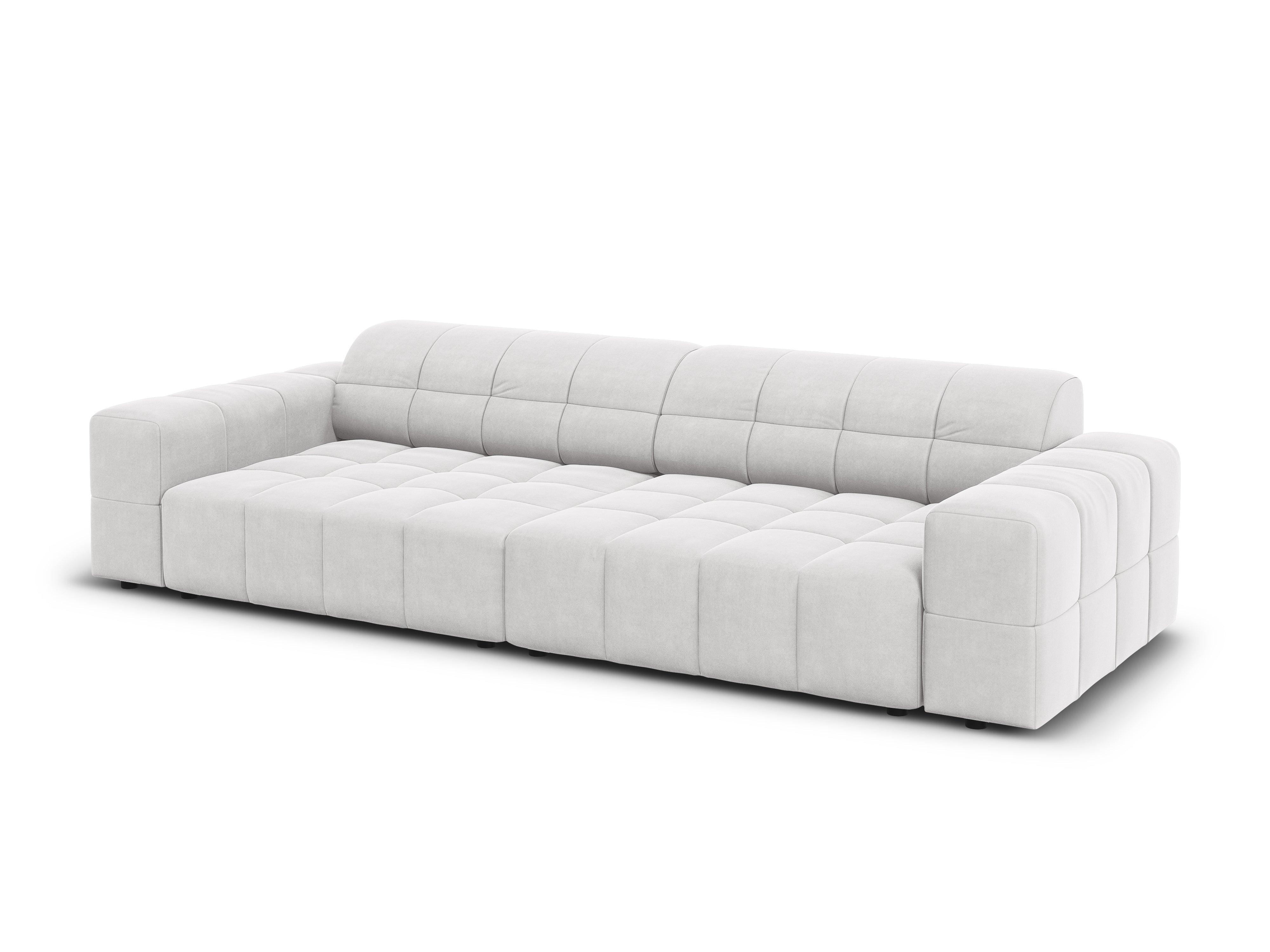 Sofa aksamitna 4-osobowa CHICAGO jasnoszary Cosmopolitan Design Eye on Design