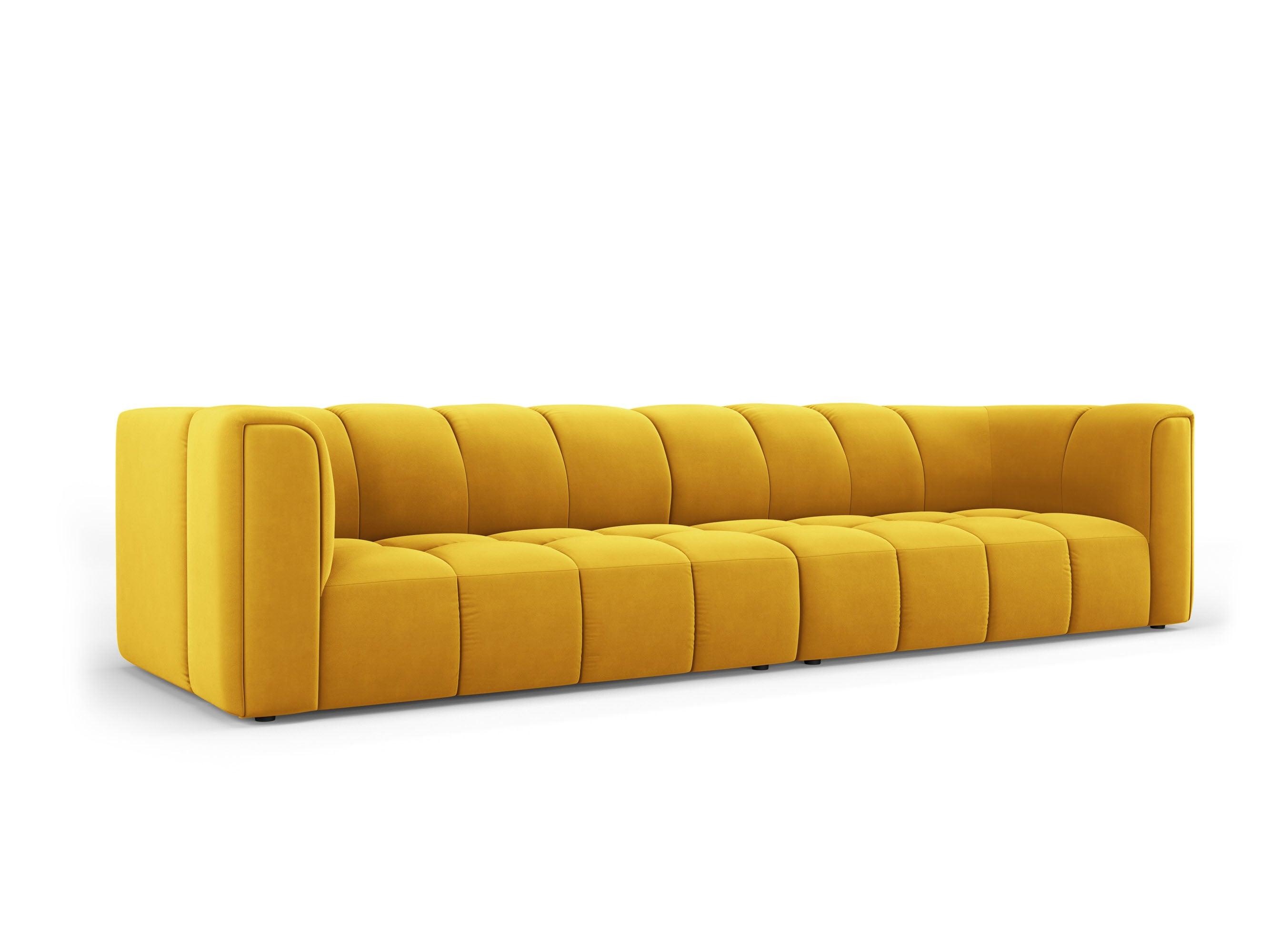 Sofa aksamitna 4-osobowa FRANCESCA żółty Milo Casa Eye on Design