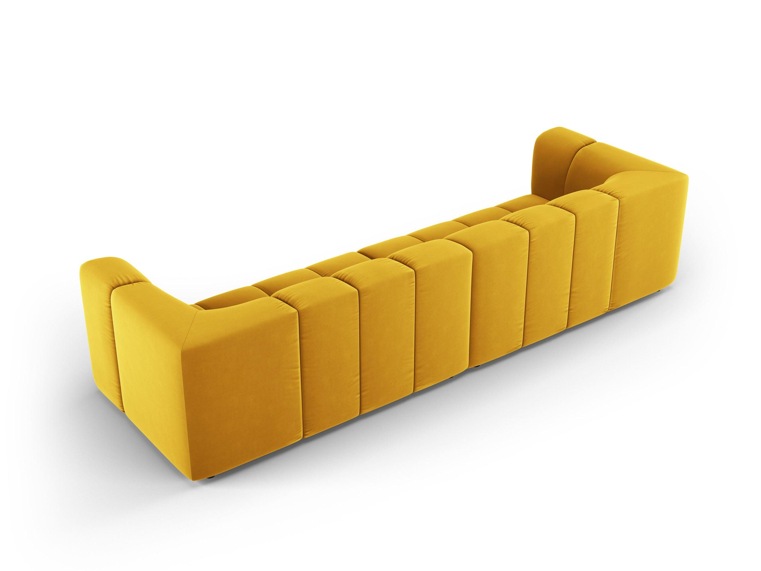 Sofa aksamitna 4-osobowa FRANCESCA żółty Milo Casa Eye on Design