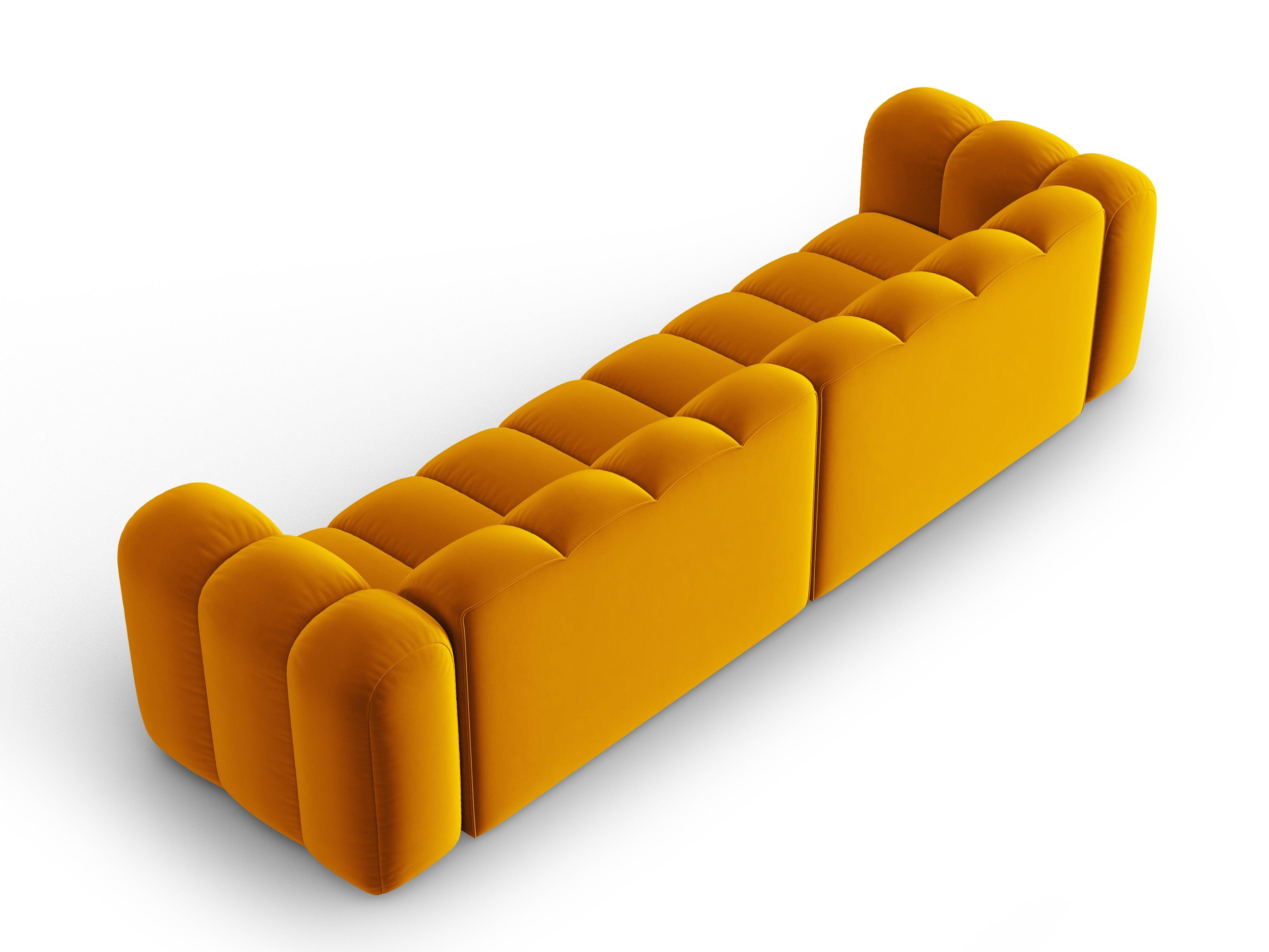 Sofa aksamitna 4-osobowa SKYLER musztardowy Interieurs 86 Eye on Design