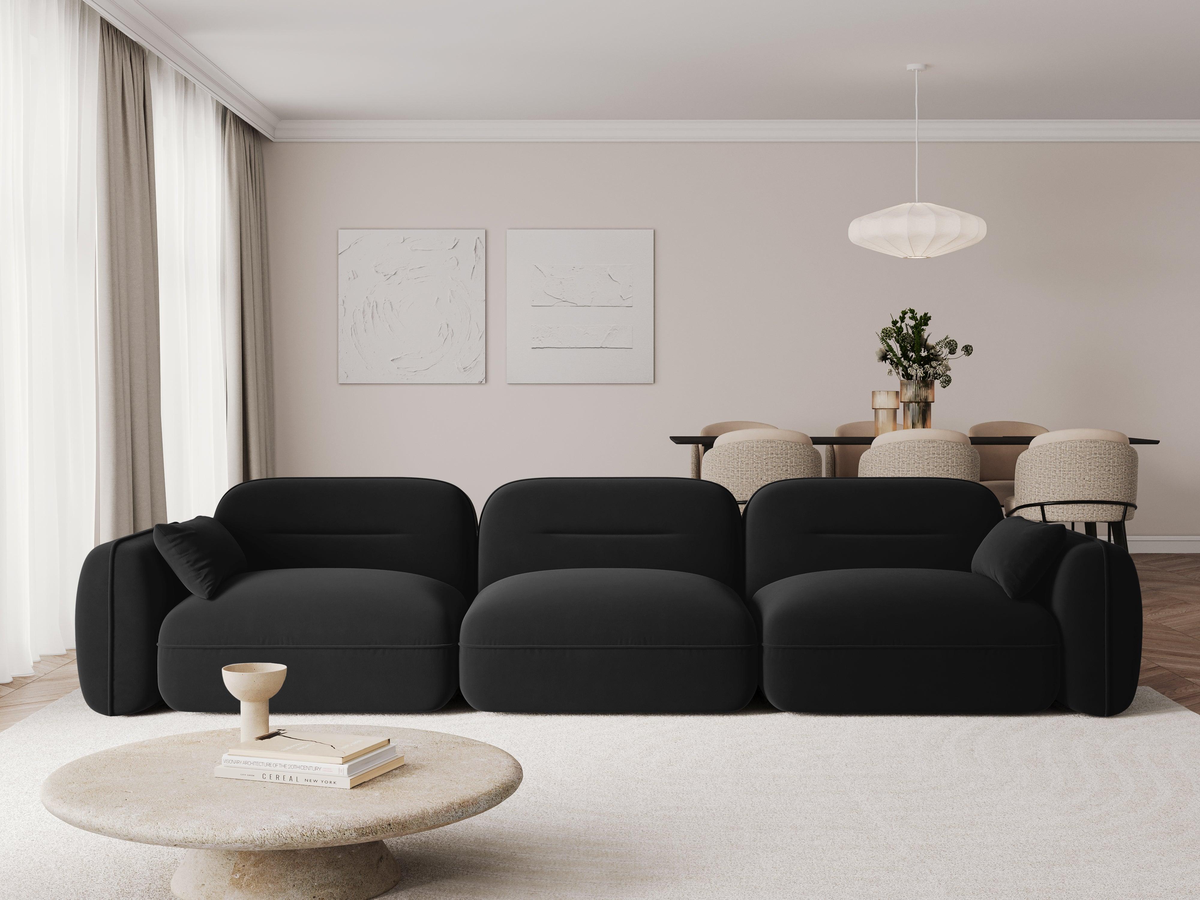 Sofa modułowa aksamitna 4-osobowa SYDNEY czarny Cosmopolitan Design Eye on Design