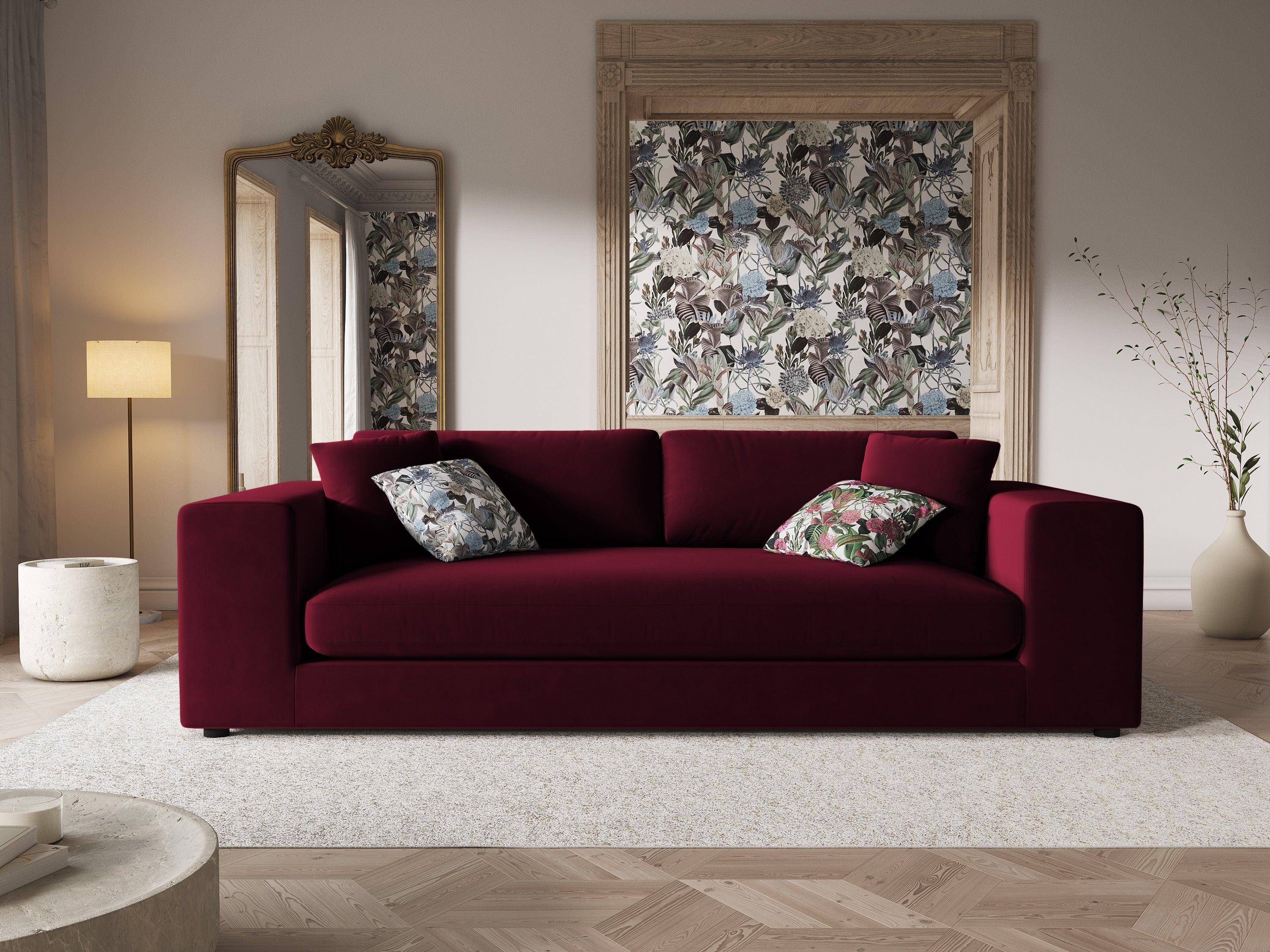 Sofa aksamitna 4-osobowa TENDANCE bordowy CXL by Christian Lacroix Eye on Design