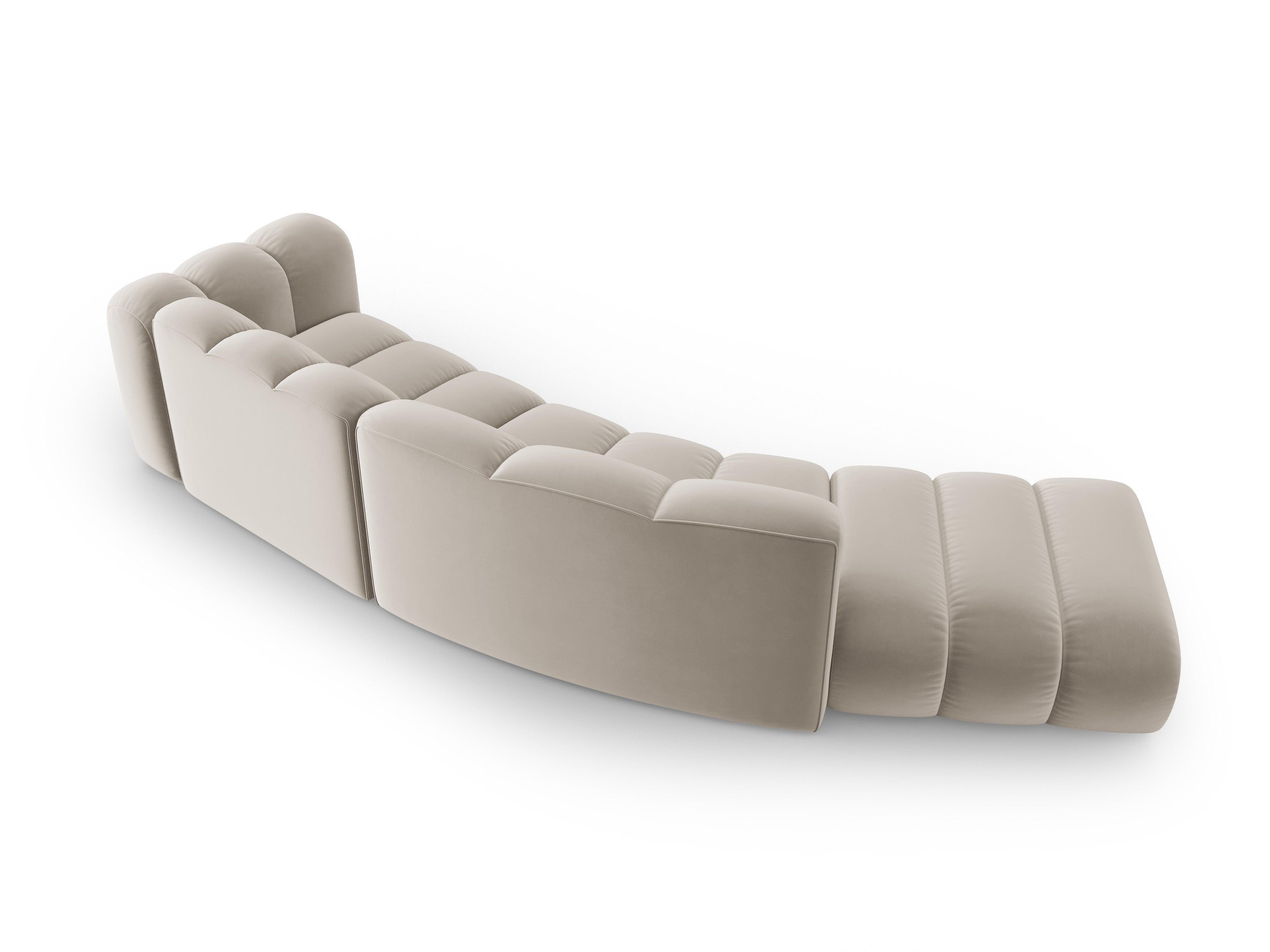Sofa aksamitna 5-osobowa lewostronna SKYLER beżowy Interieurs 86 Eye on Design