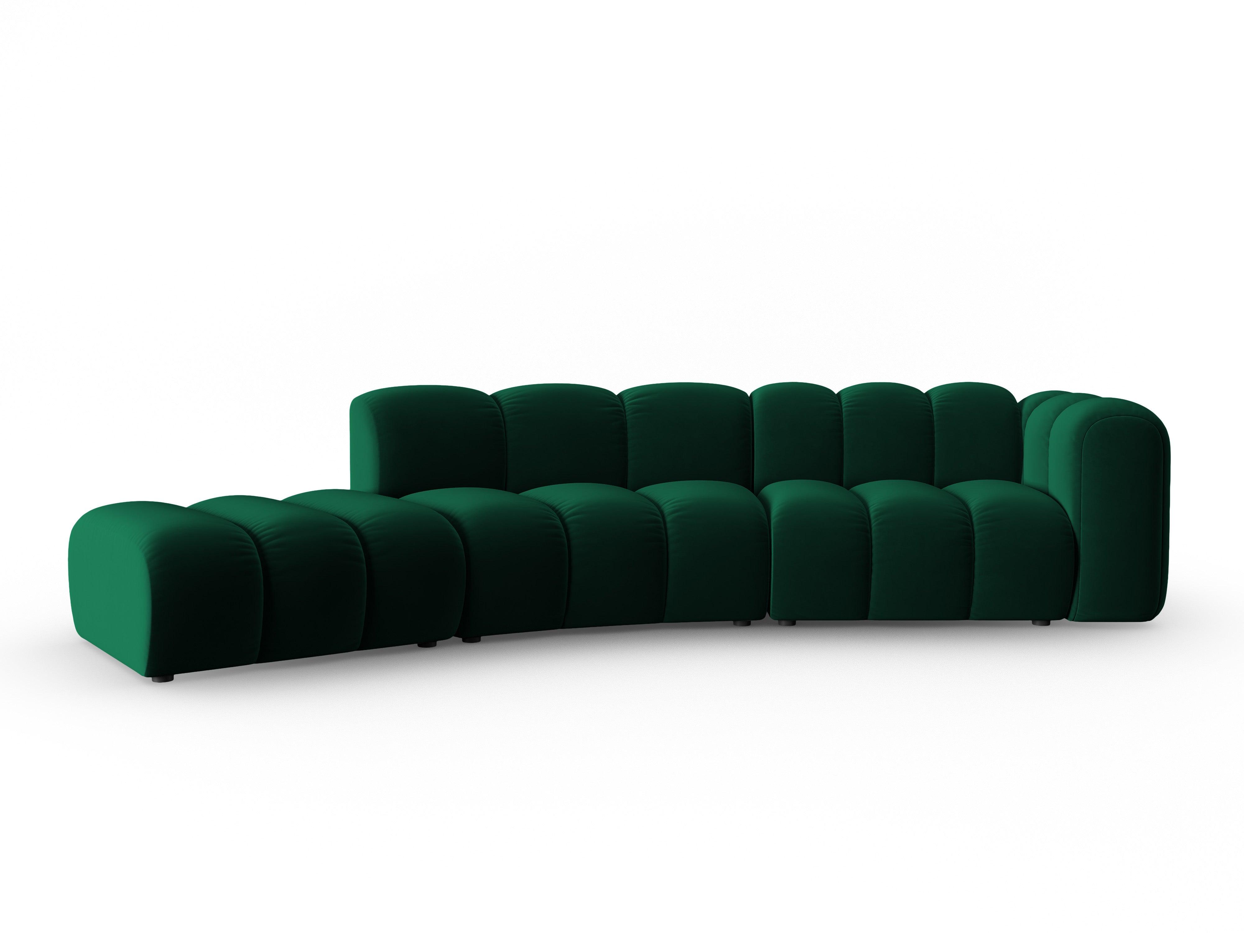Sofa aksamitna 5-osobowa lewostronna SKYLER butelkowy zielony Interieurs 86 Eye on Design