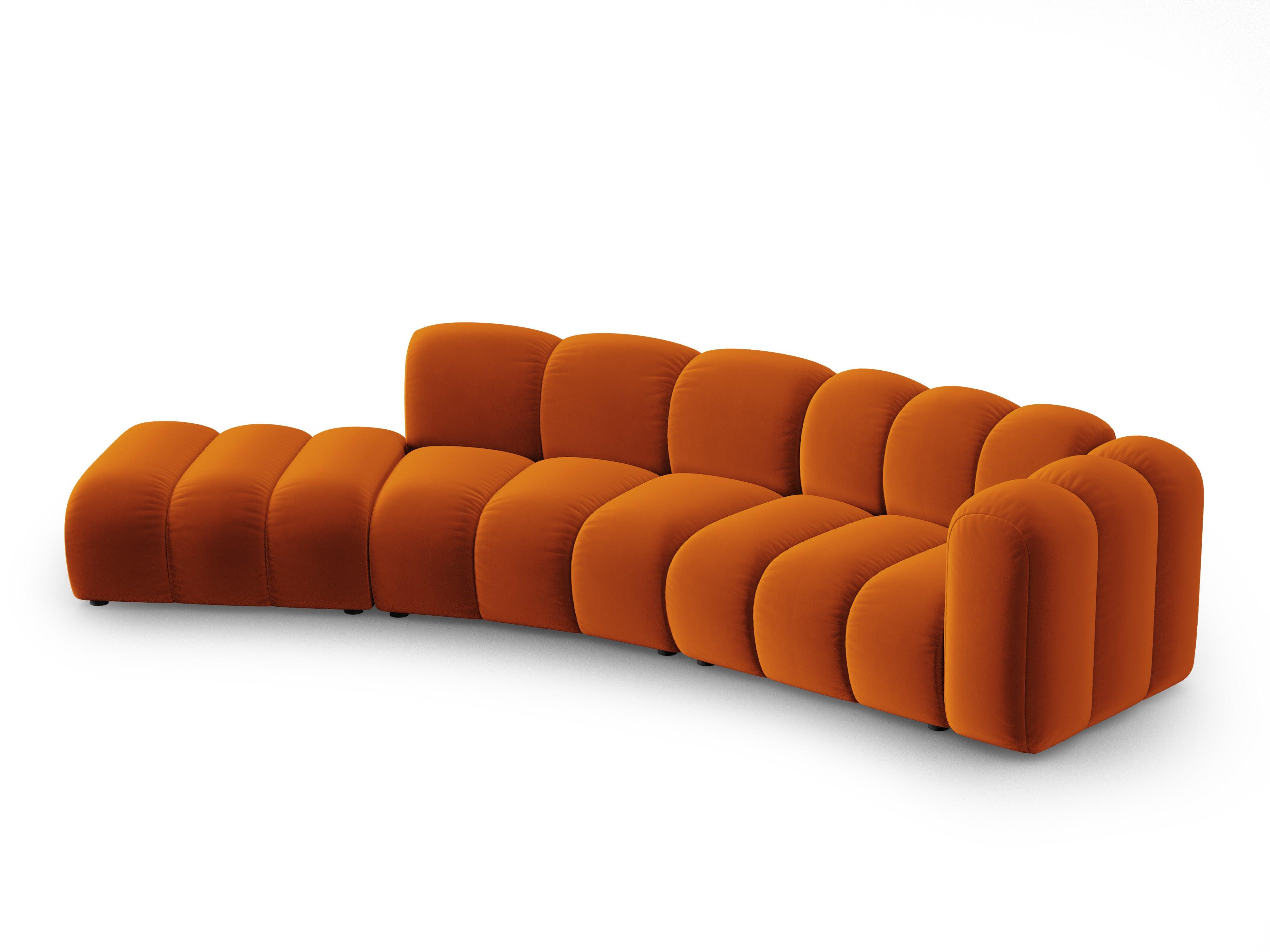 Sofa aksamitna 5-osobowa lewostronna SKYLER ceglany Interieurs 86 Eye on Design