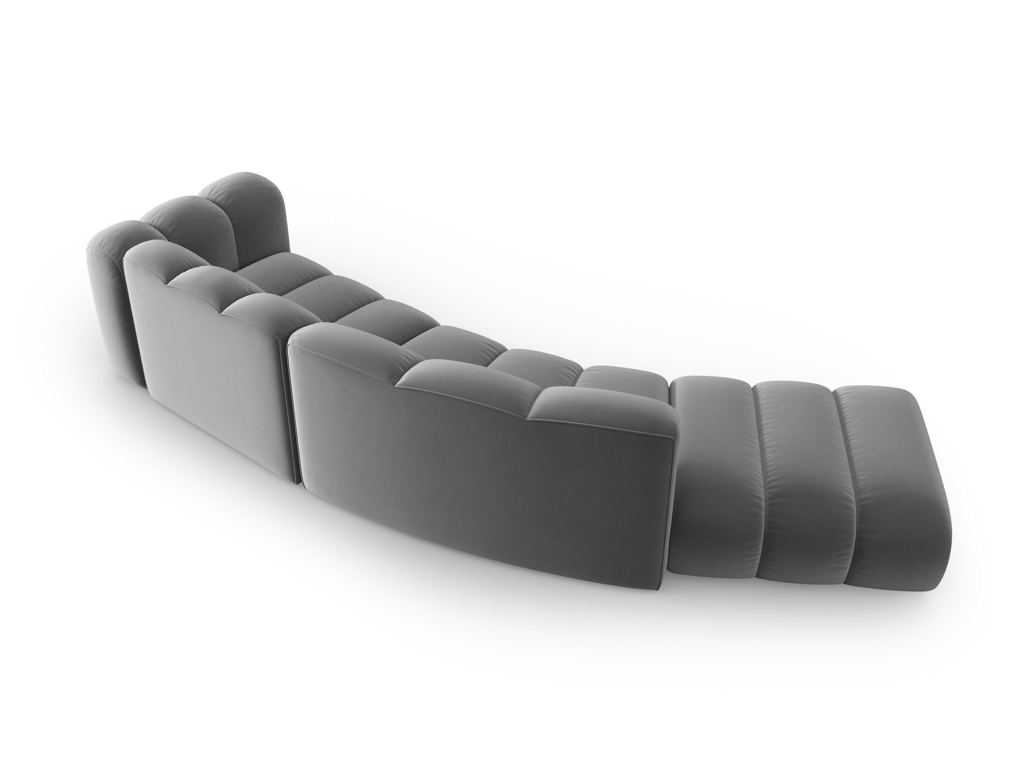 Sofa aksamitna 5-osobowa lewostronna SKYLER szary Interieurs 86 Eye on Design