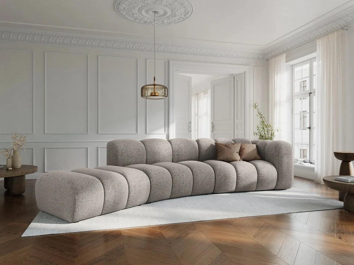Sofa aksamitna 5-osobowa lewostronna SKYLER szary Interieurs 86 Eye on Design