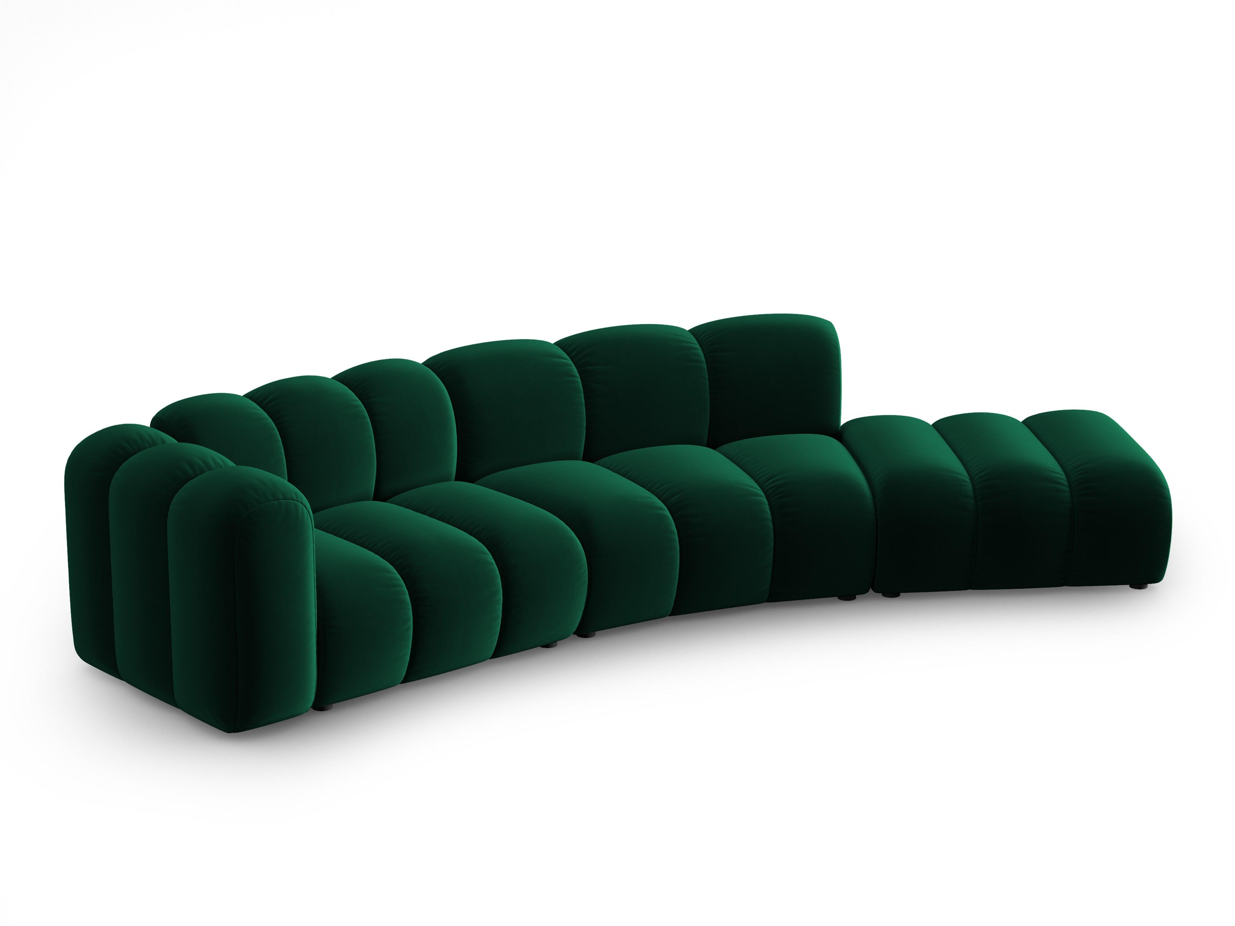 Sofa aksamitna 5-osobowa prawostronna SKYLER butelkowy zielony Interieurs 86 Eye on Design