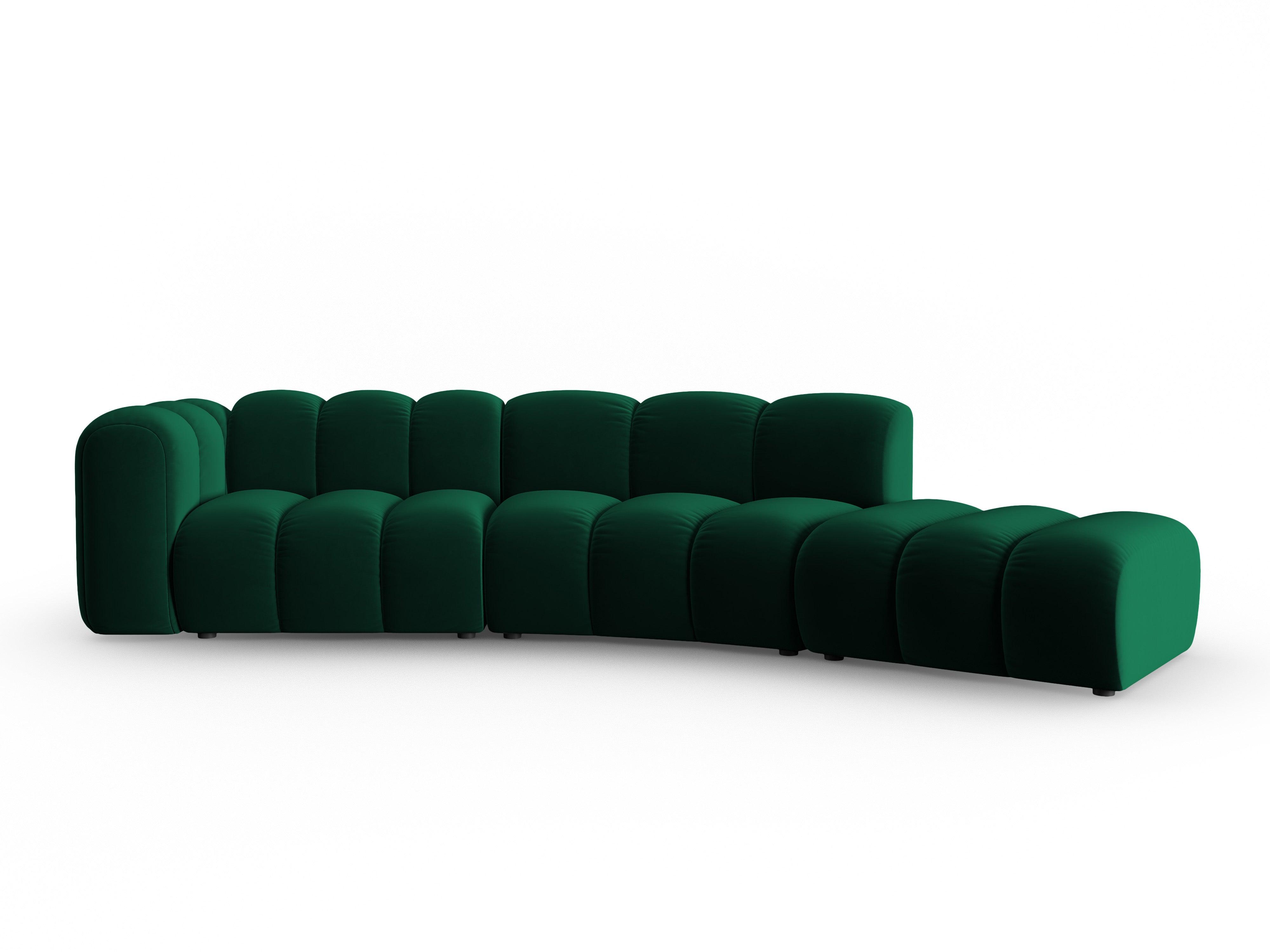 Sofa aksamitna 5-osobowa prawostronna SKYLER butelkowy zielony Interieurs 86 Eye on Design