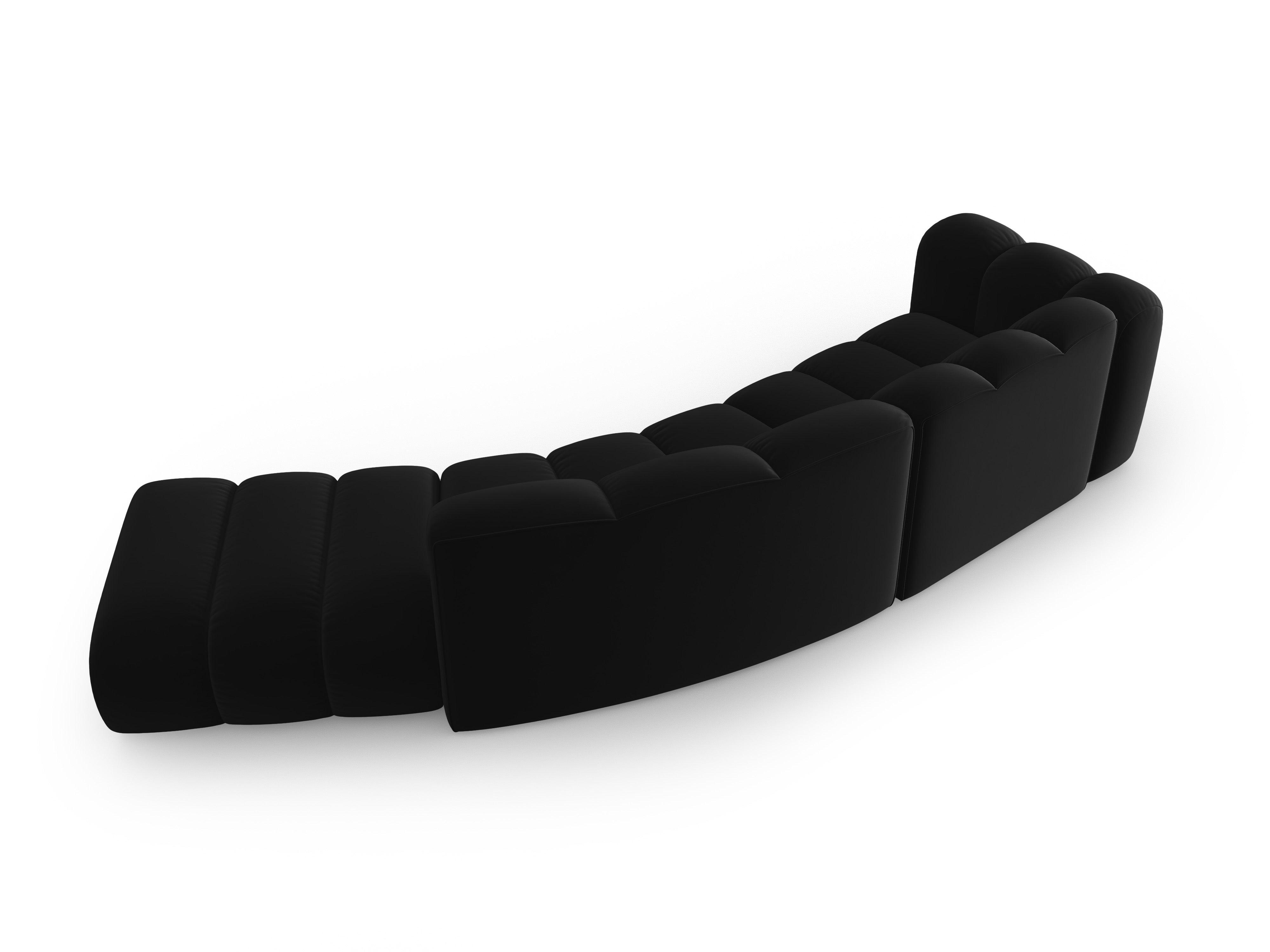 Sofa aksamitna 5-osobowa prawostronna SKYLER czarny Interieurs 86 Eye on Design