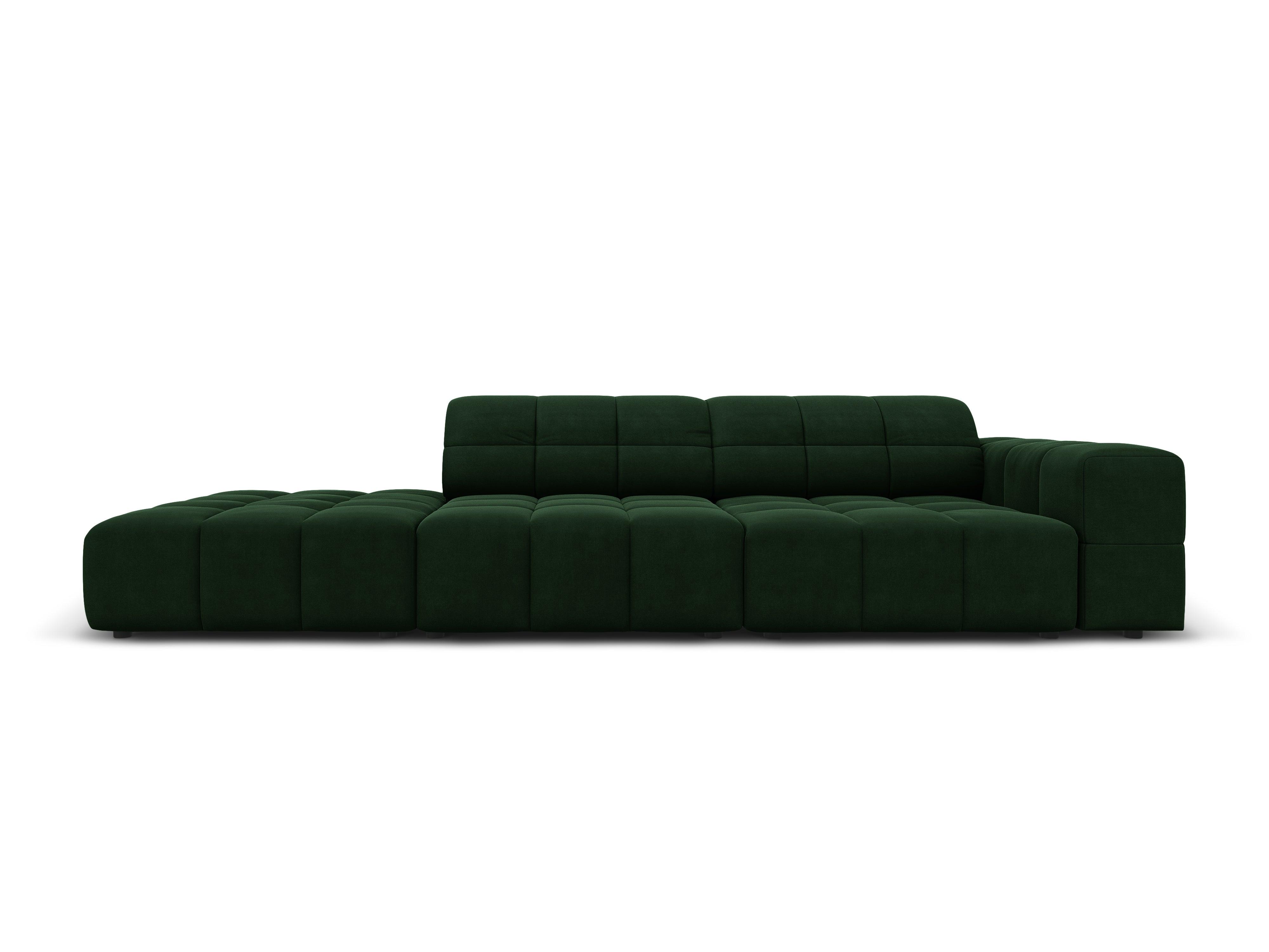 Sofa aksamitna lewostronna 3-osobowa CHICAGO butelkowa zieleń Cosmopolitan Design Eye on Design