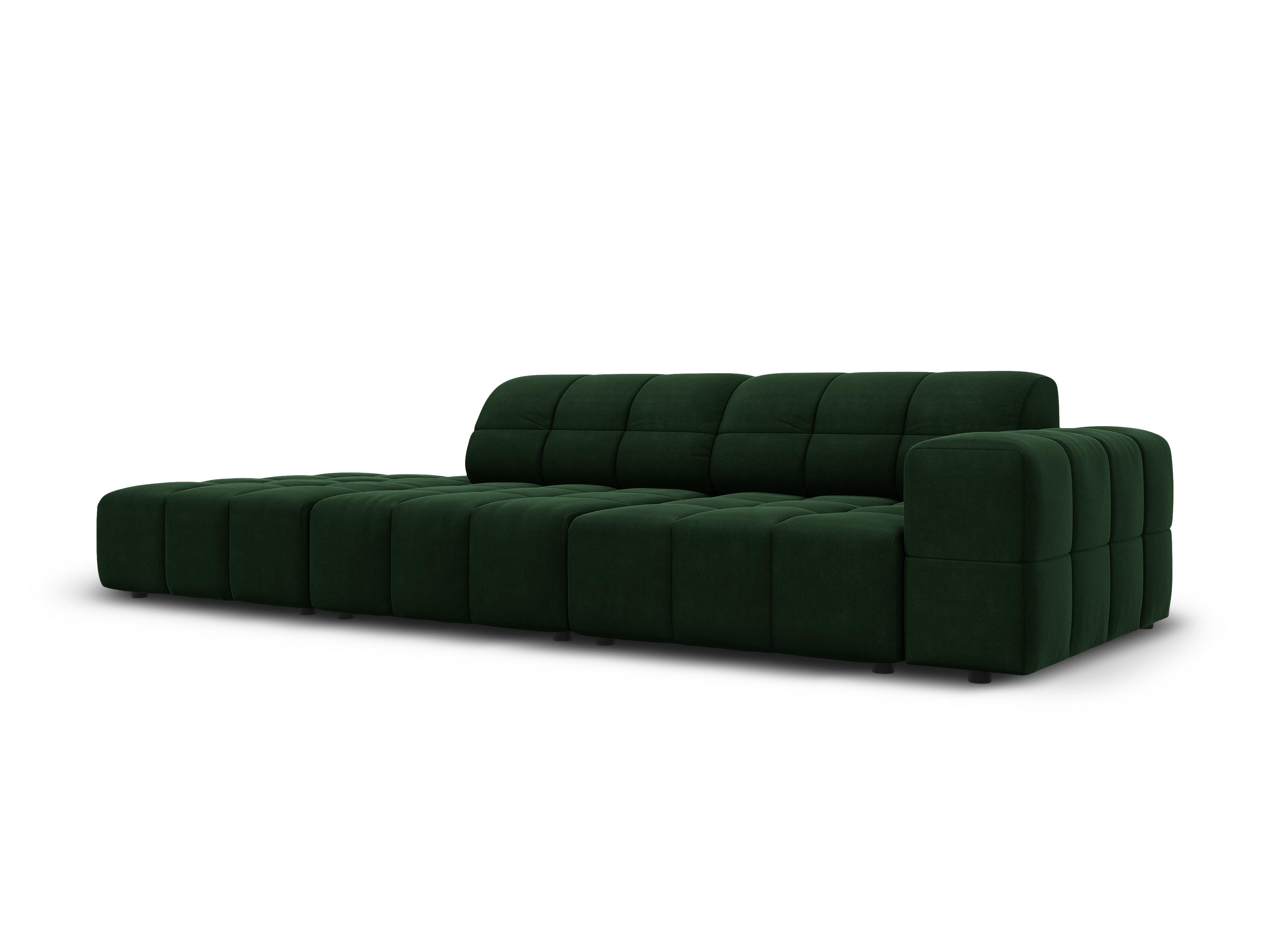 Sofa aksamitna lewostronna 3-osobowa CHICAGO butelkowa zieleń Cosmopolitan Design Eye on Design