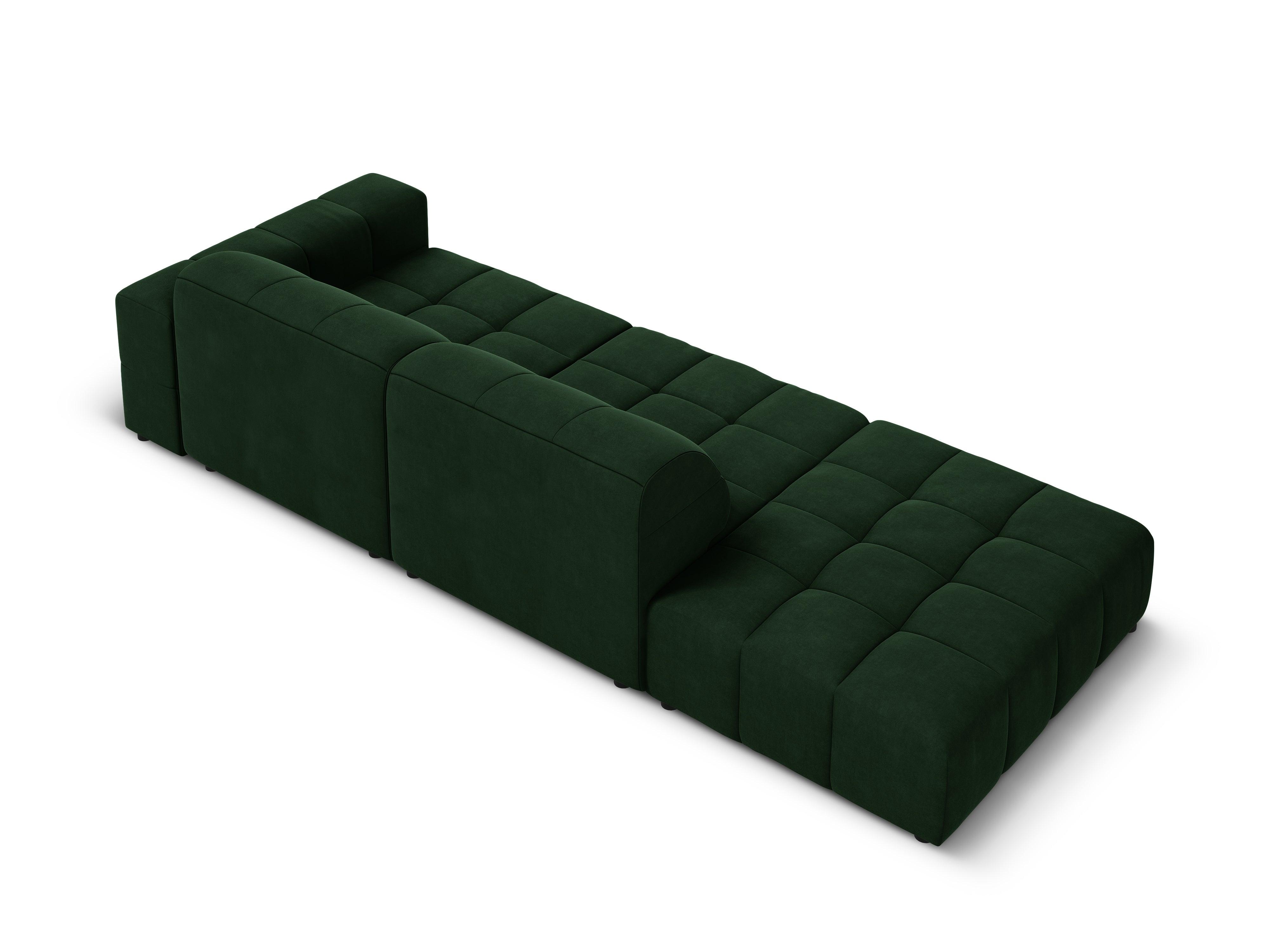 Sofa aksamitna lewostronna 3-osobowa CHICAGO butelkowa zieleń Cosmopolitan Design Eye on Design