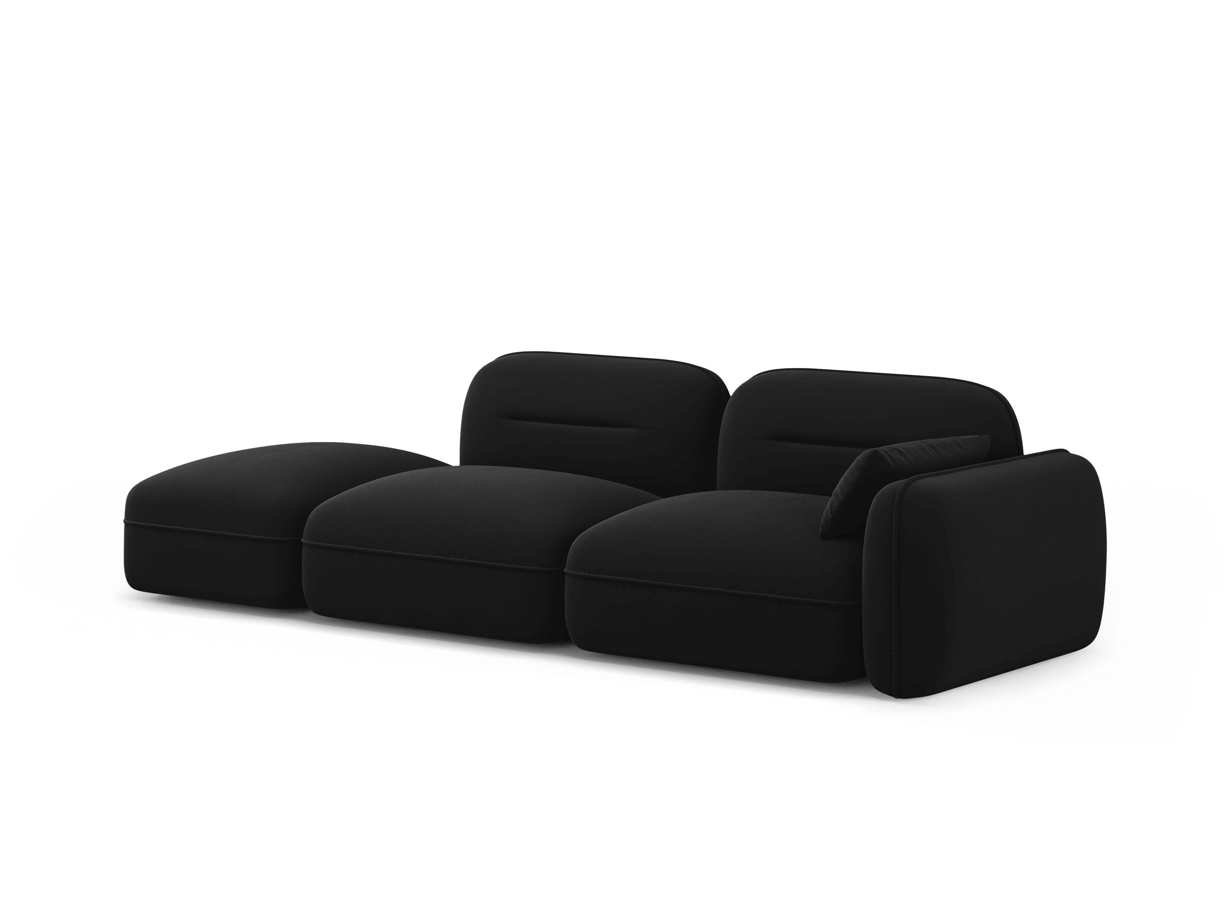 Sofa modułowa aksamitna lewostronna 3-osobowa SYDNEY czarny Cosmopolitan Design Eye on Design