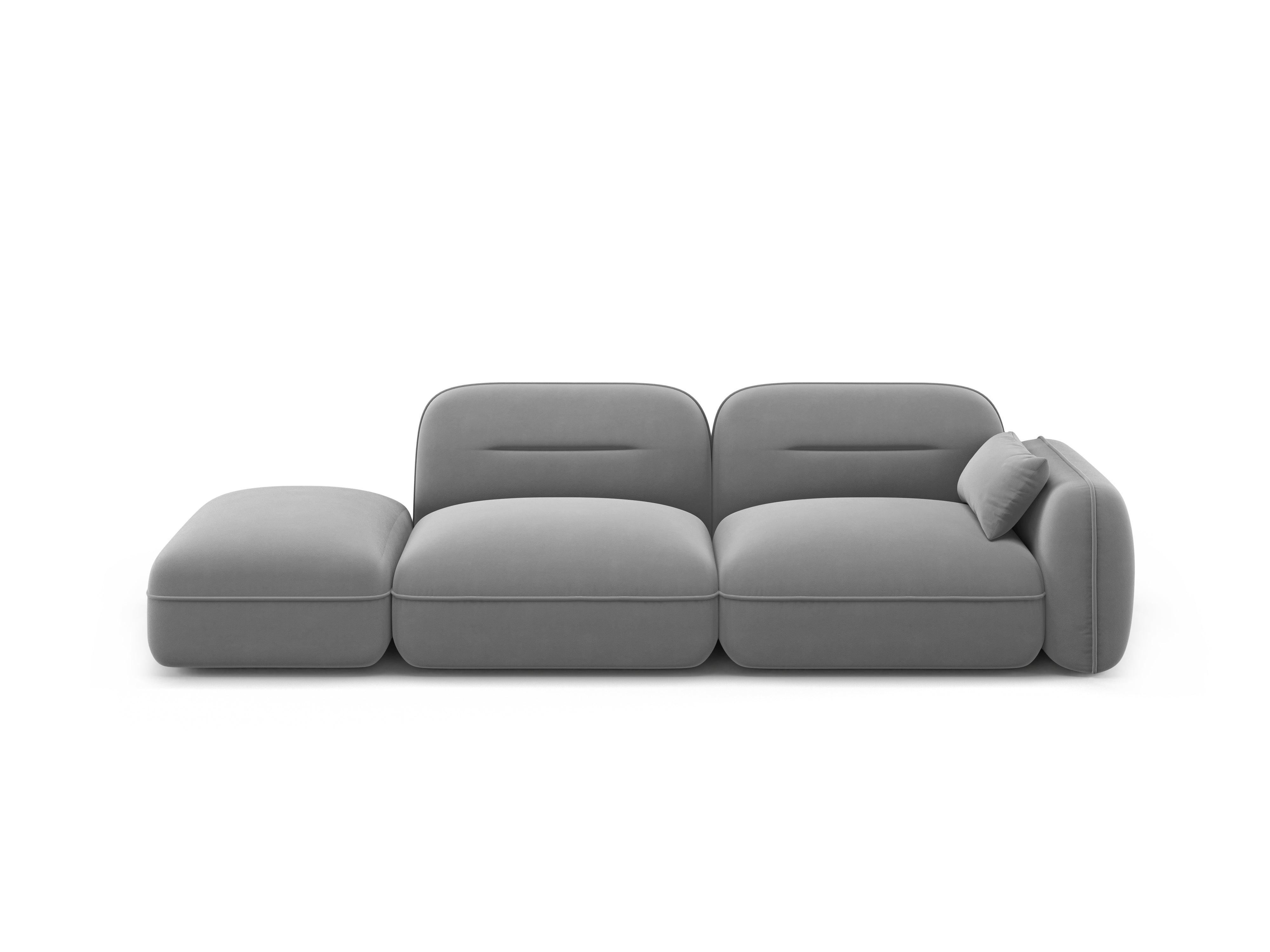 Sofa modułowa aksamitna lewostronna 3-osobowa SYDNEY jasnoszary Cosmopolitan Design Eye on Design