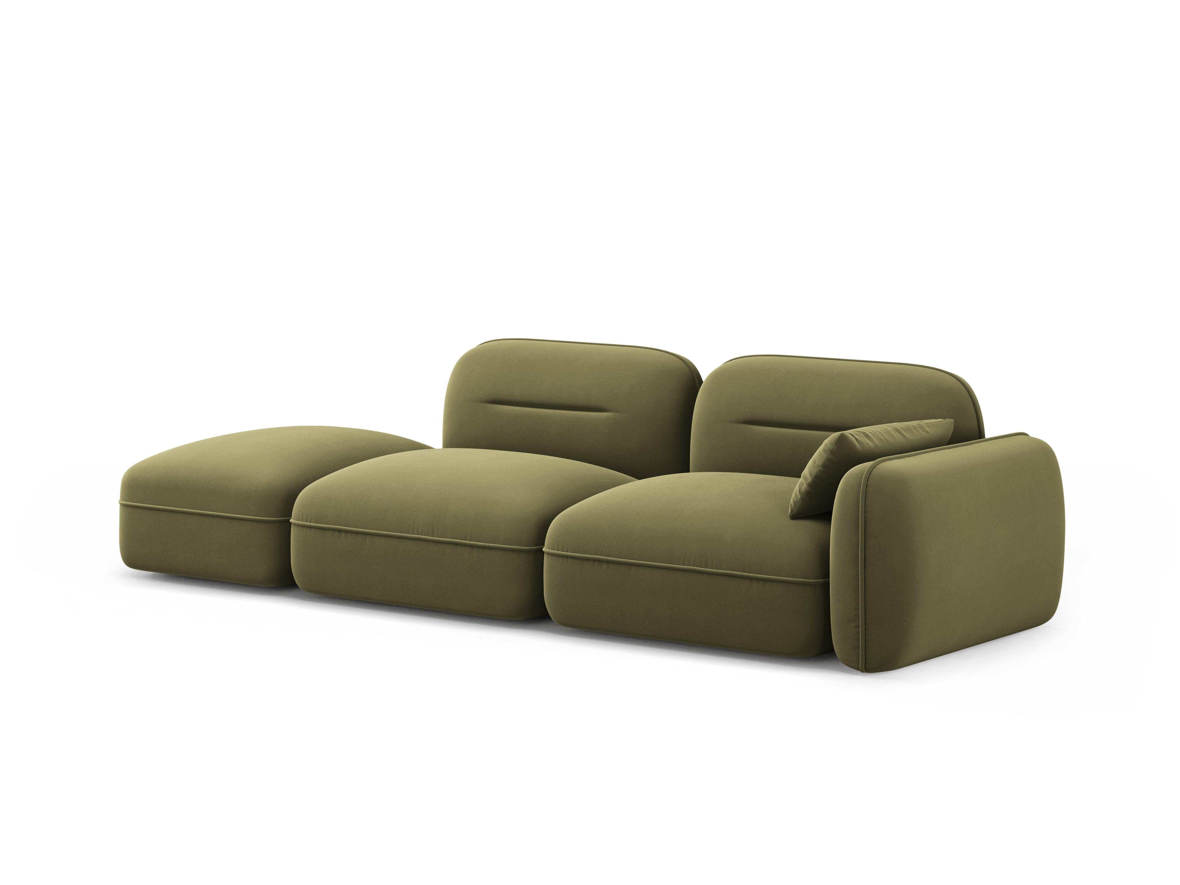 Sofa modułowa aksamitna lewostronna 3-osobowa SYDNEY jasnozielony Cosmopolitan Design Eye on Design