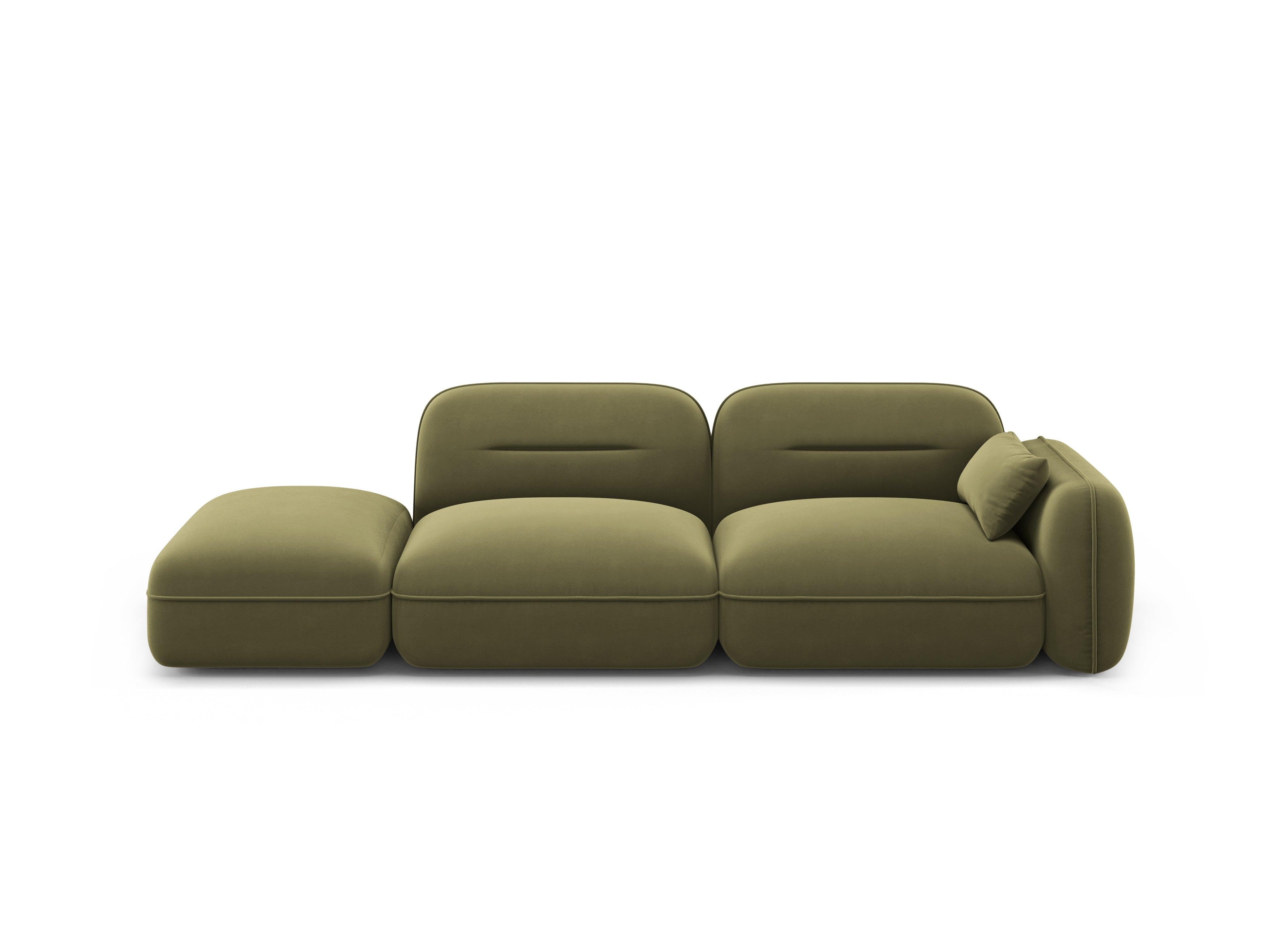 Sofa modułowa aksamitna lewostronna 3-osobowa SYDNEY jasnozielony Cosmopolitan Design Eye on Design