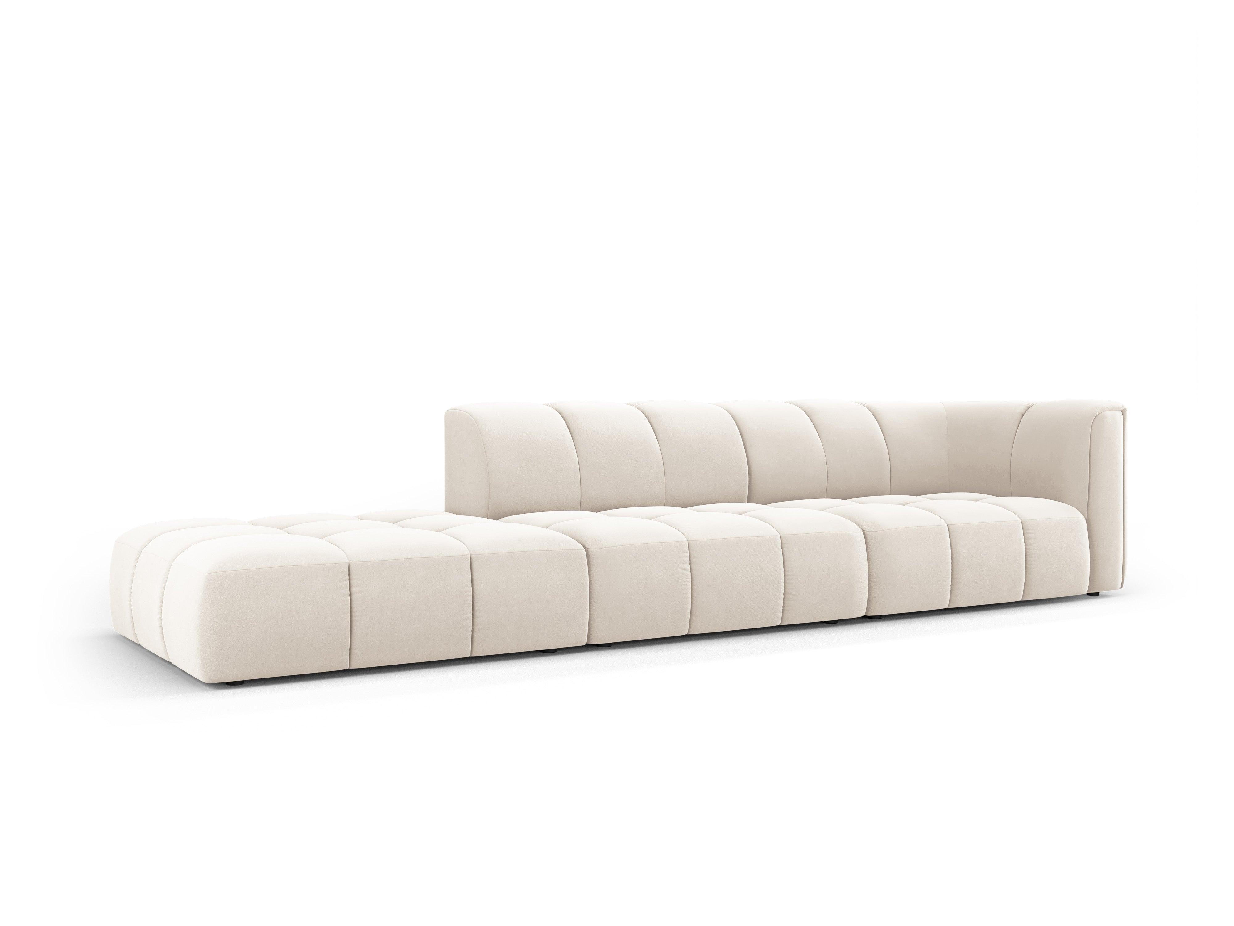 Sofa aksamitna lewostronna FRANCESCA jasnobeżowy Milo Casa Eye on Design