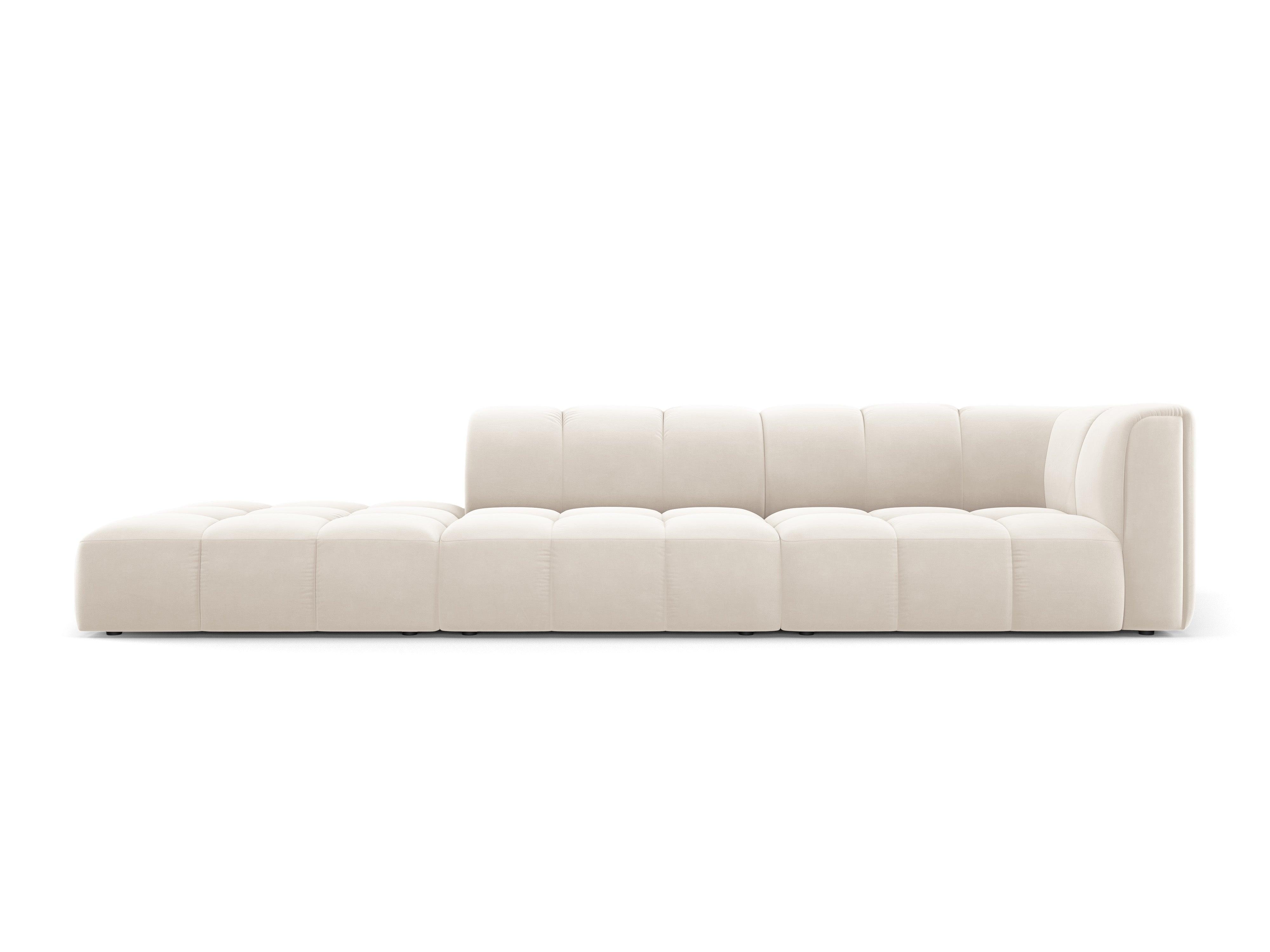 Sofa aksamitna lewostronna FRANCESCA jasnobeżowy Milo Casa Eye on Design