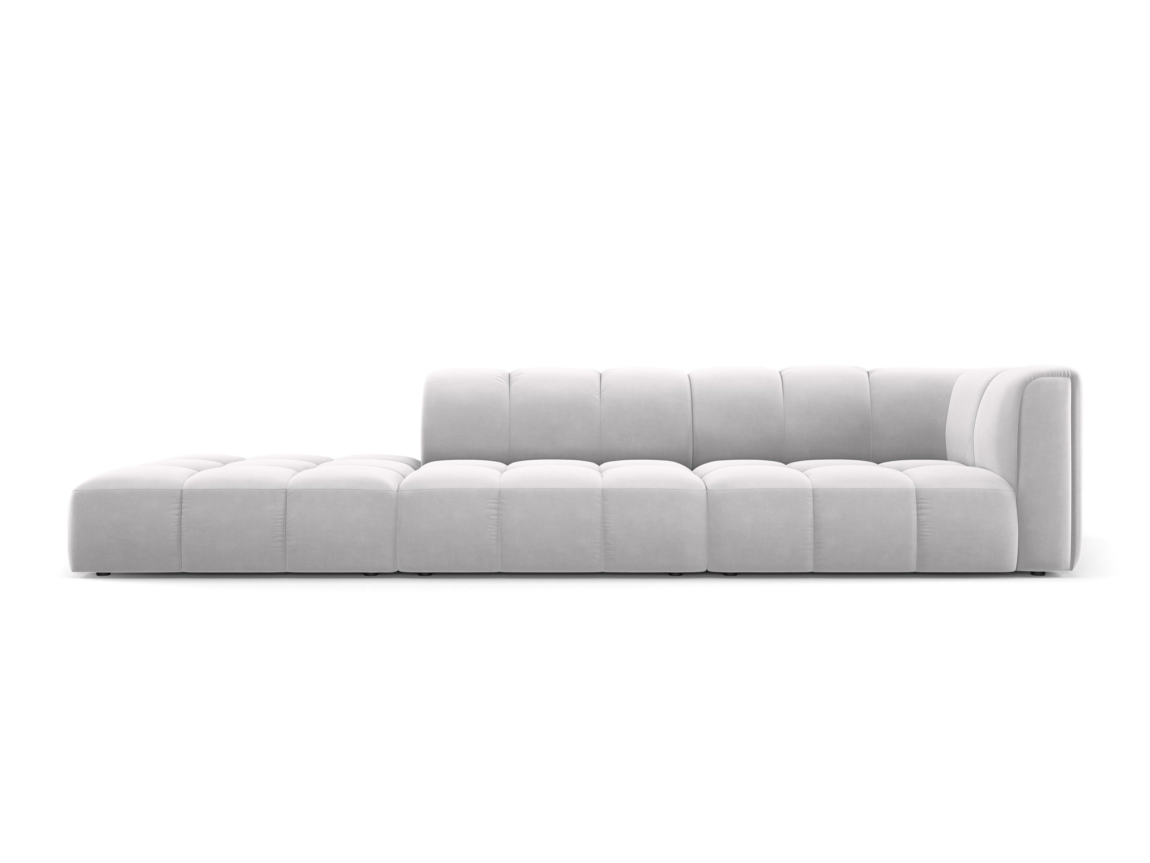 Sofa aksamitna lewostronna FRANCESCA srebrny Milo Casa Eye on Design