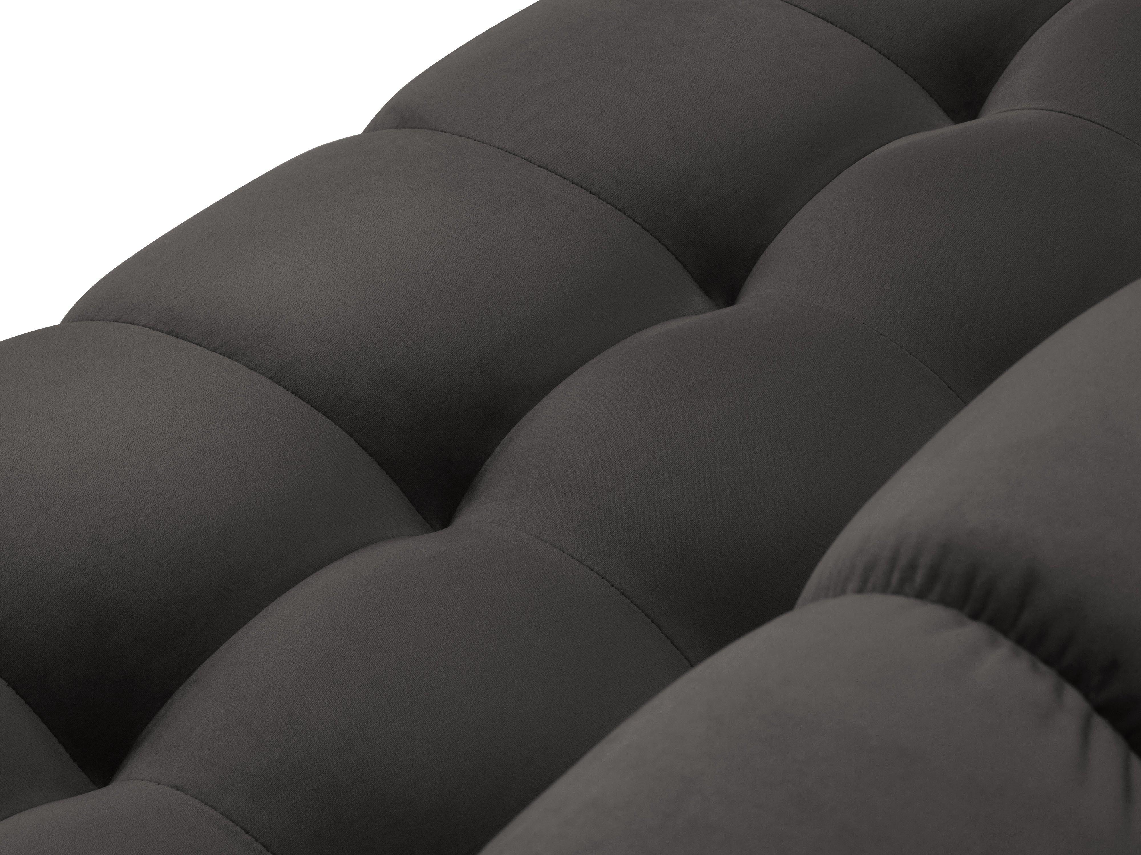 Sofa aksamitna panoramiczna 9-osobowa BALI ciemnoszary z czarną podstawą Cosmopolitan Design Eye on Design