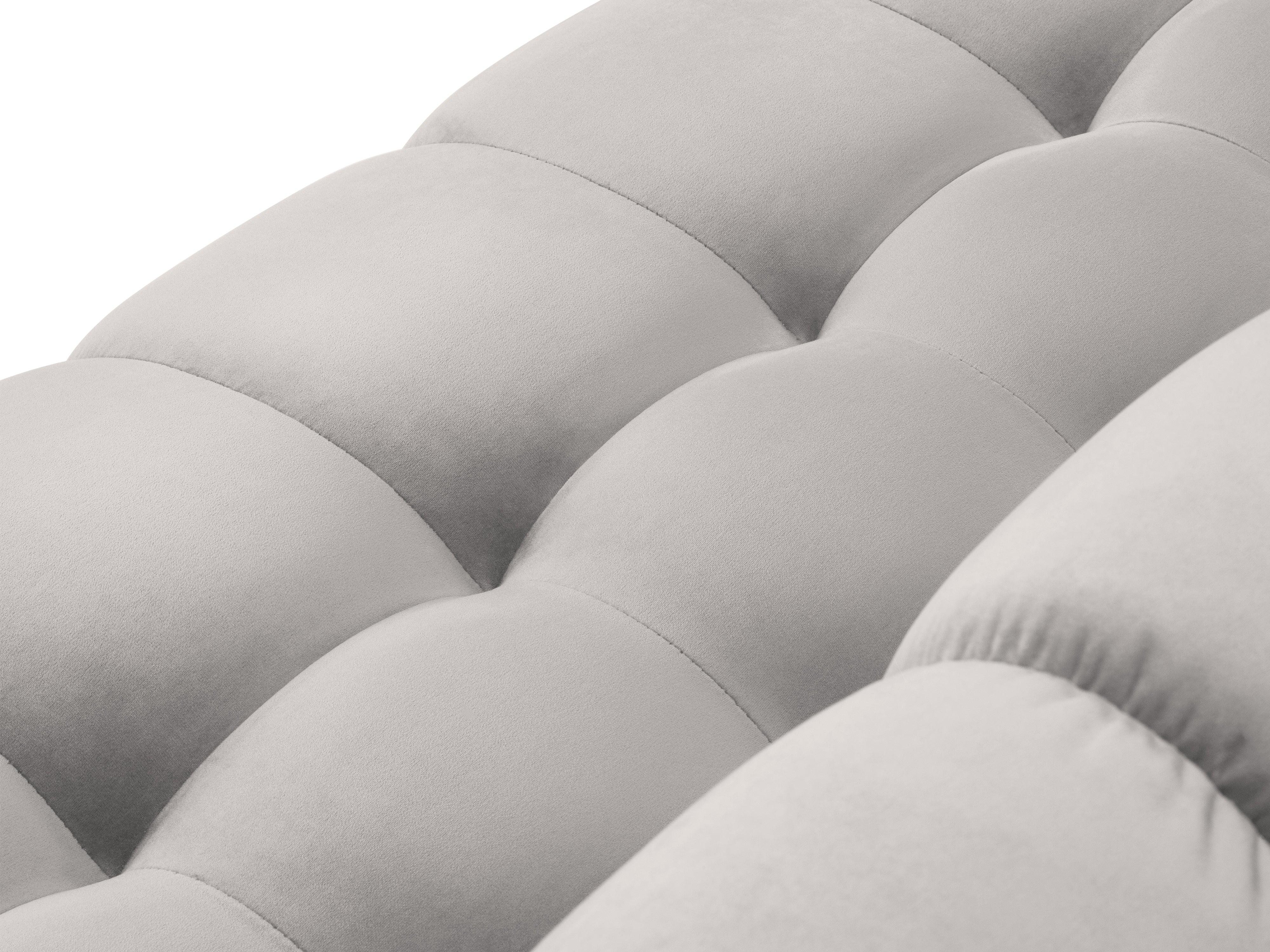 Sofa aksamitna panoramiczna 9-osobowa BALI srebrny z czarną podstawą Cosmopolitan Design Eye on Design