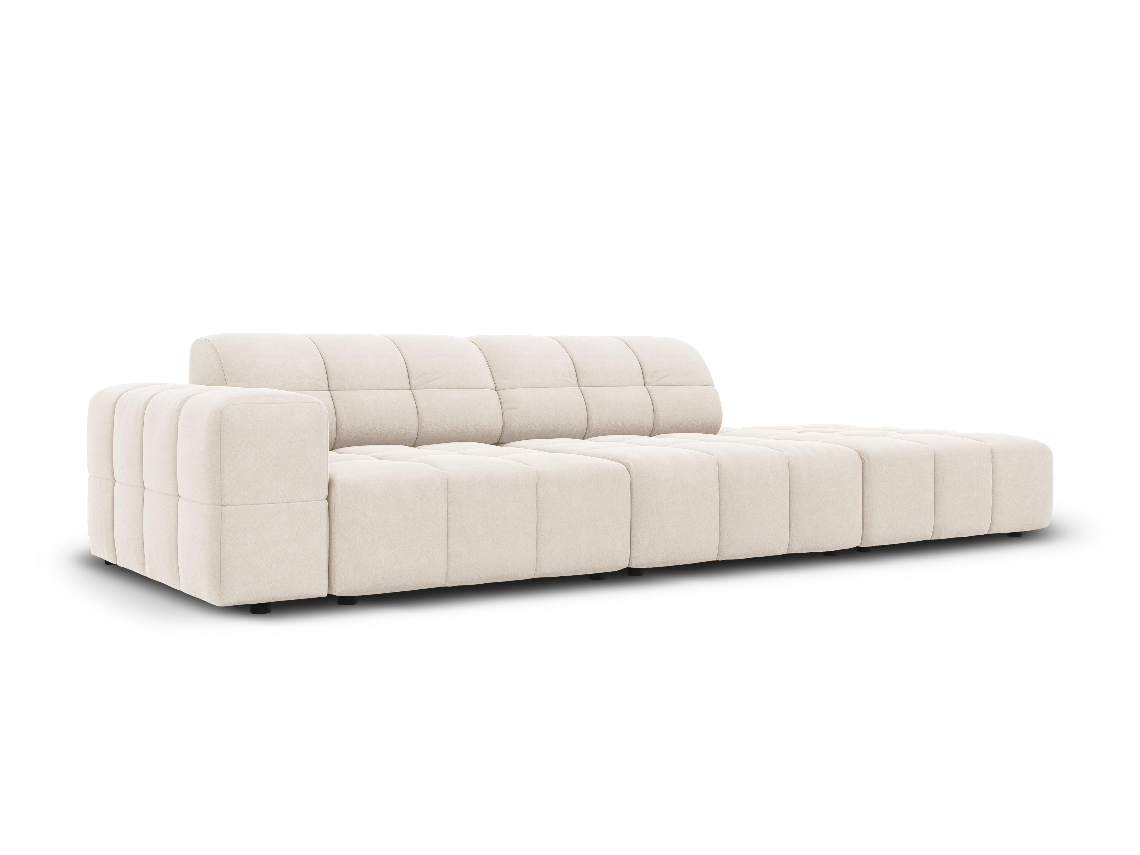 Sofa aksamitna prawostronna 3-osobowa CHICAGO jasnobeżowy Cosmopolitan Design Eye on Design