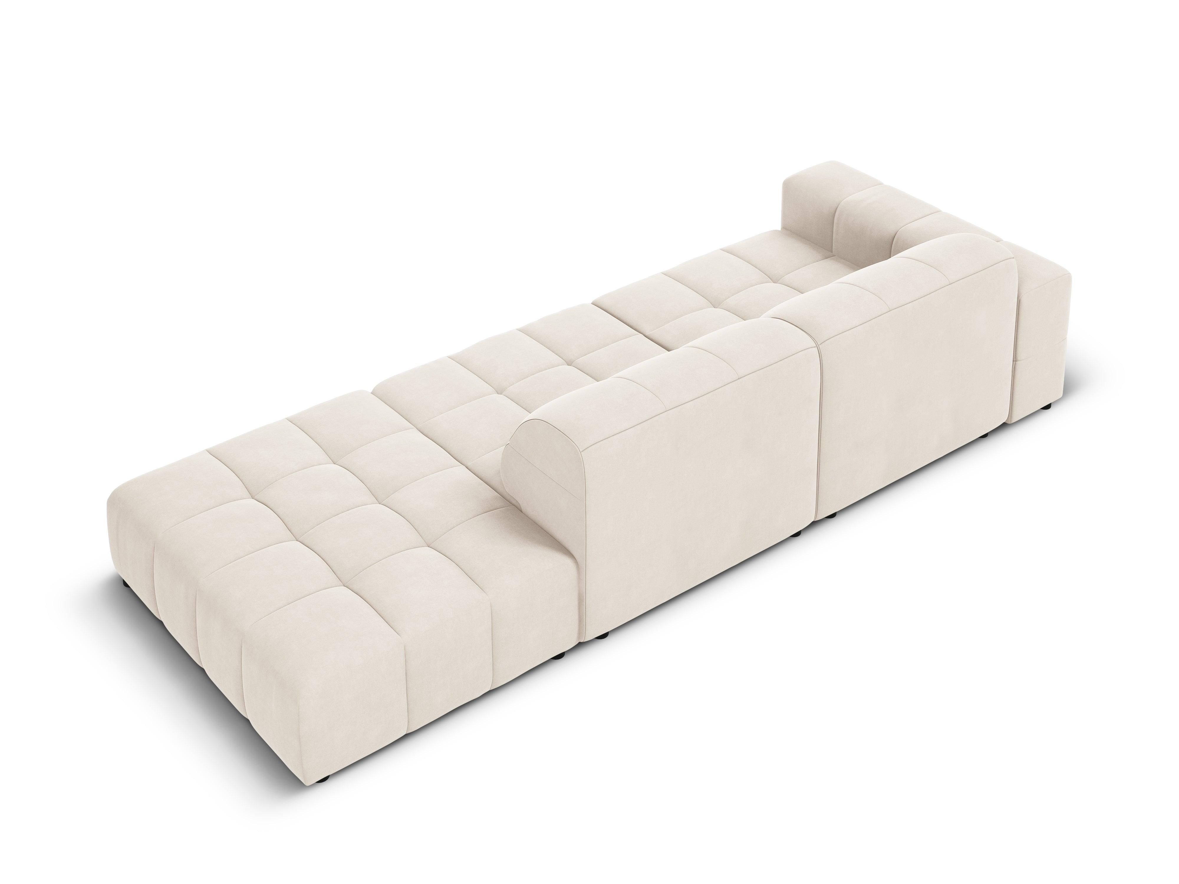Sofa aksamitna prawostronna 3-osobowa CHICAGO jasnobeżowy Cosmopolitan Design Eye on Design