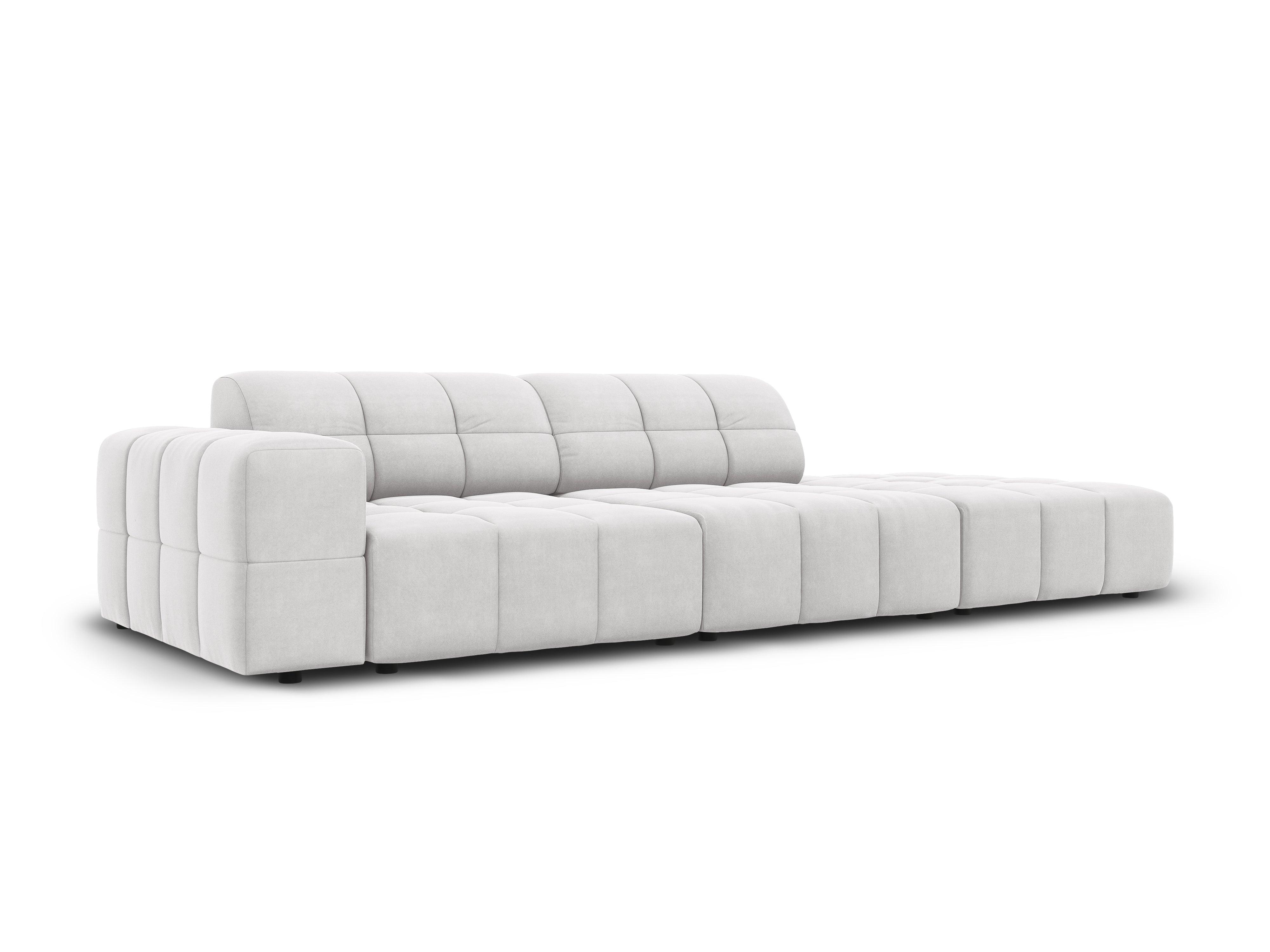 Sofa aksamitna prawostronna 3-osobowa CHICAGO jasnoszary Cosmopolitan Design Eye on Design