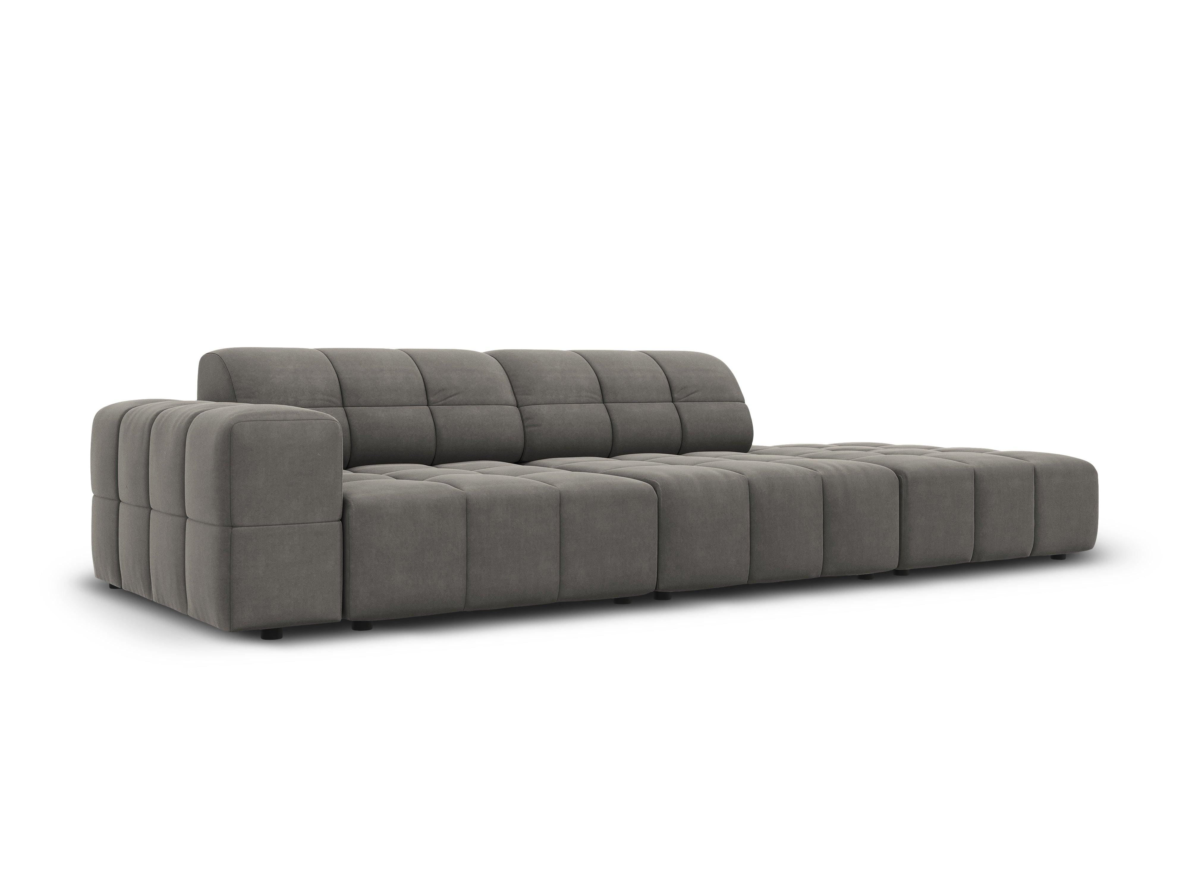 Sofa aksamitna prawostronna 3-osobowa CHICAGO szary Cosmopolitan Design Eye on Design